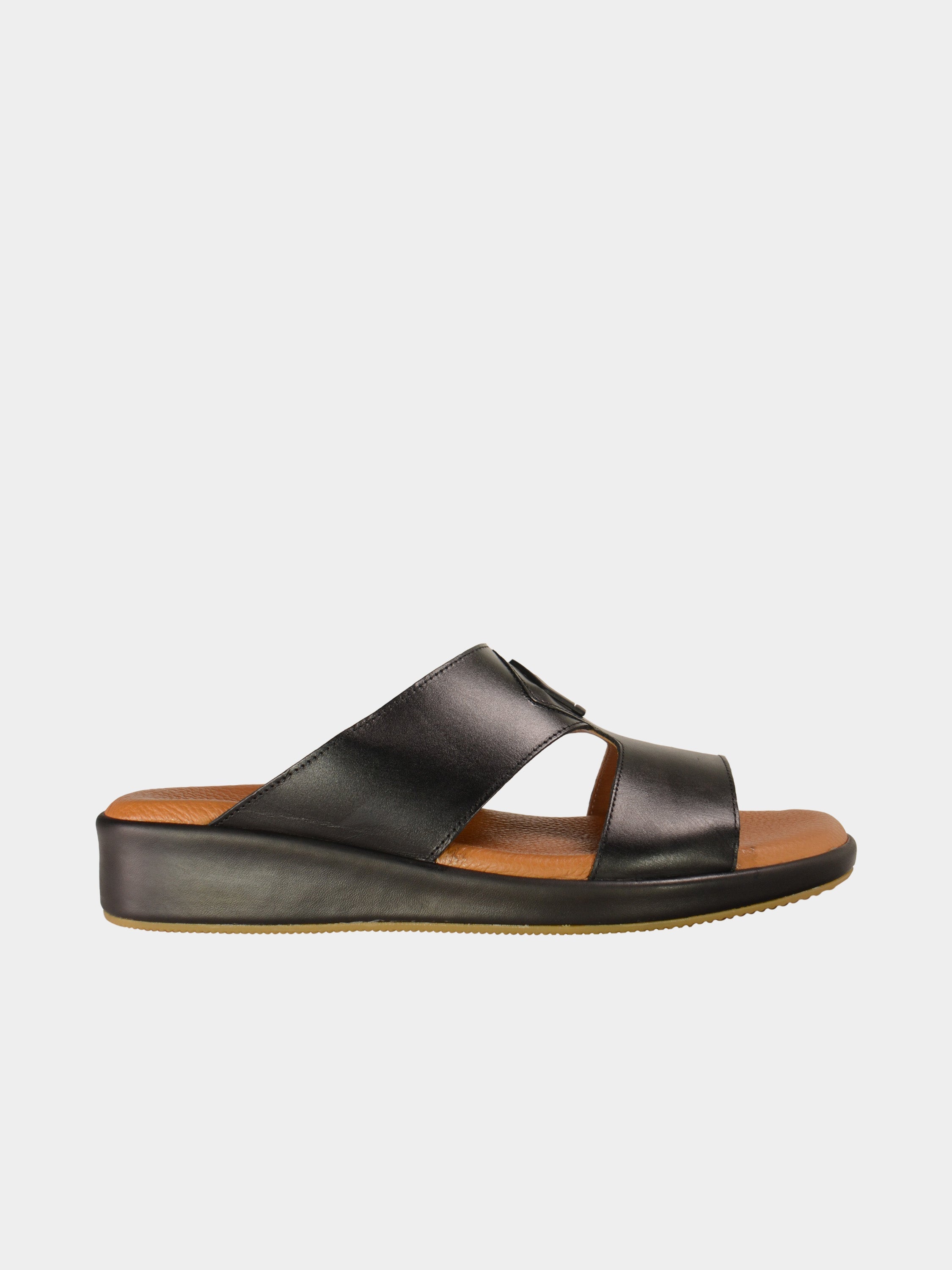 Barjeel Uno BGT-05 Men's Arabic Sandals #color_Black