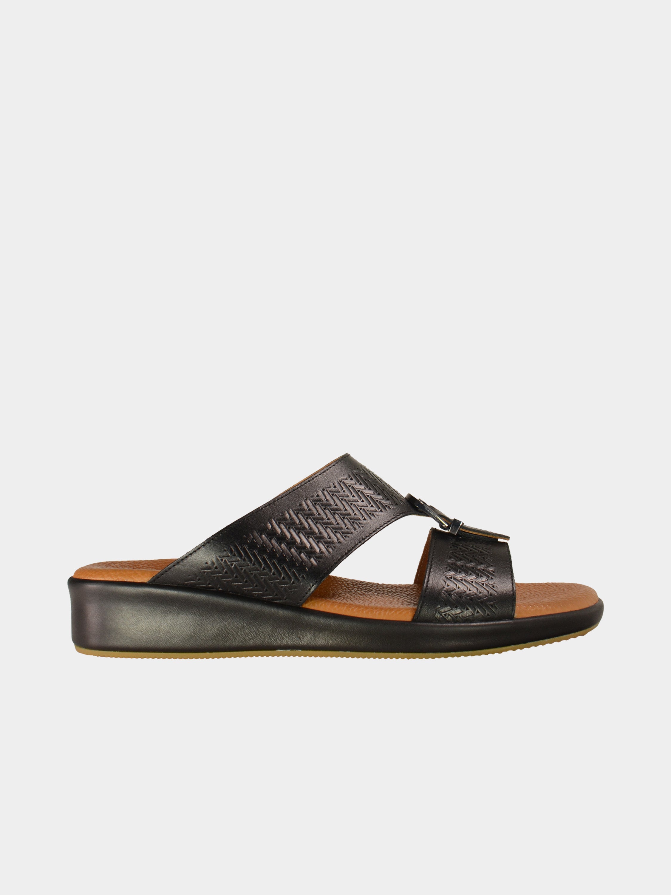 Barjeel Uno BGT-09 Men's Arabic Sandals #color_Black