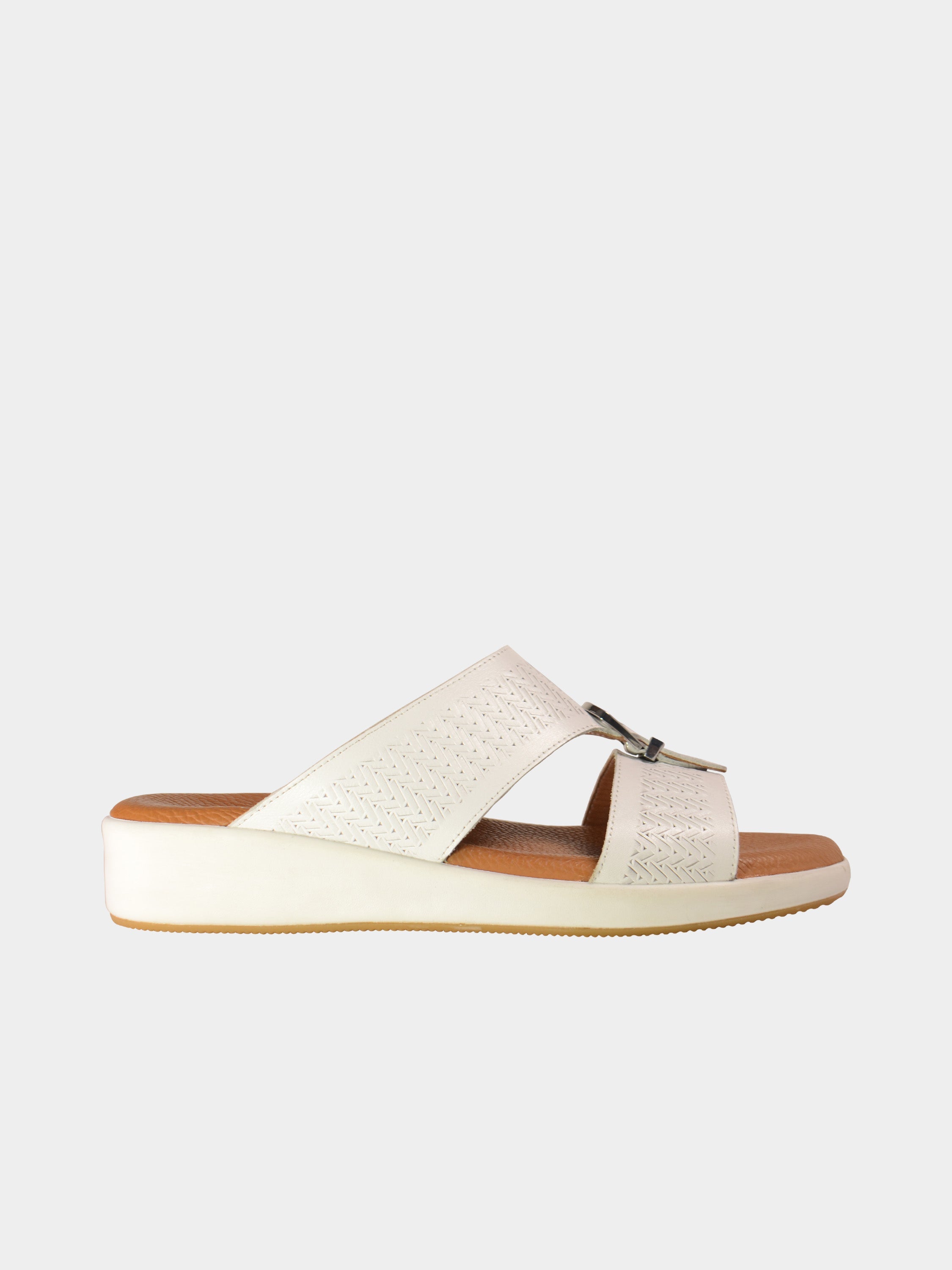 Barjeel Uno BGT-09 Men's Arabic Sandals #color_White