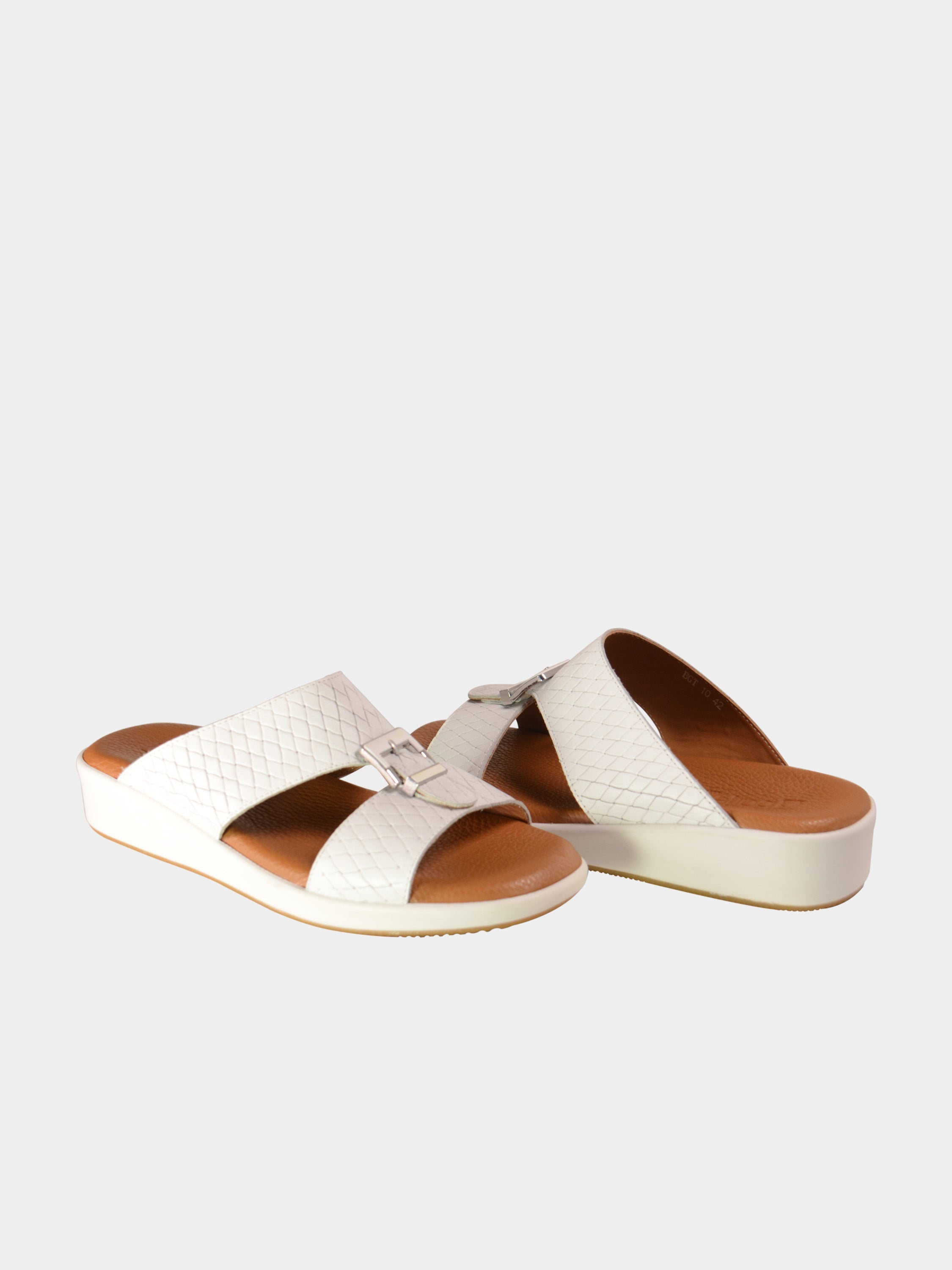 Barjeel Uno BGT-10 Men's Arabic Sandals #color_White