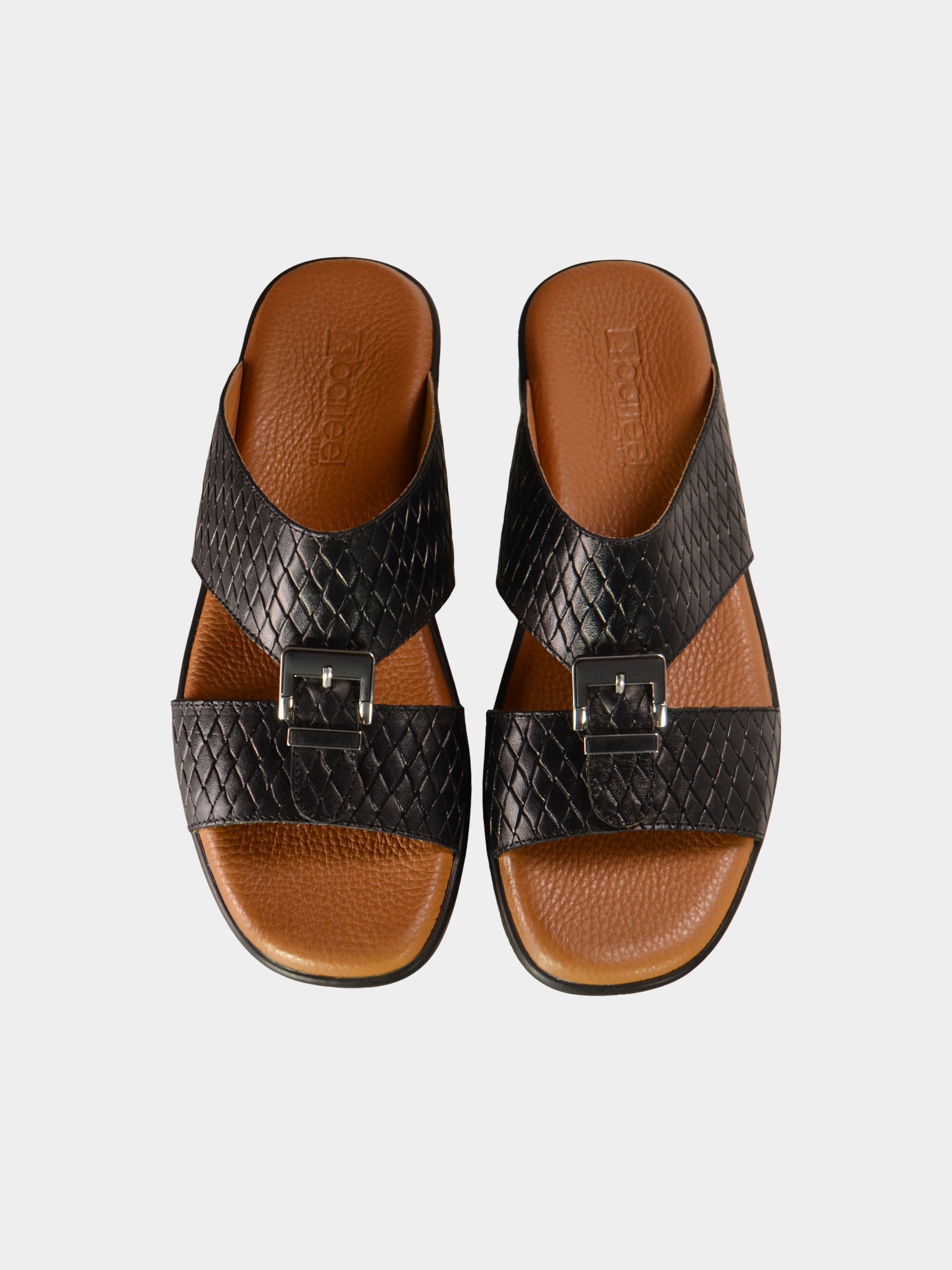 Barjeel Uno BGT-10 Men's Arabic Sandals #color_Black