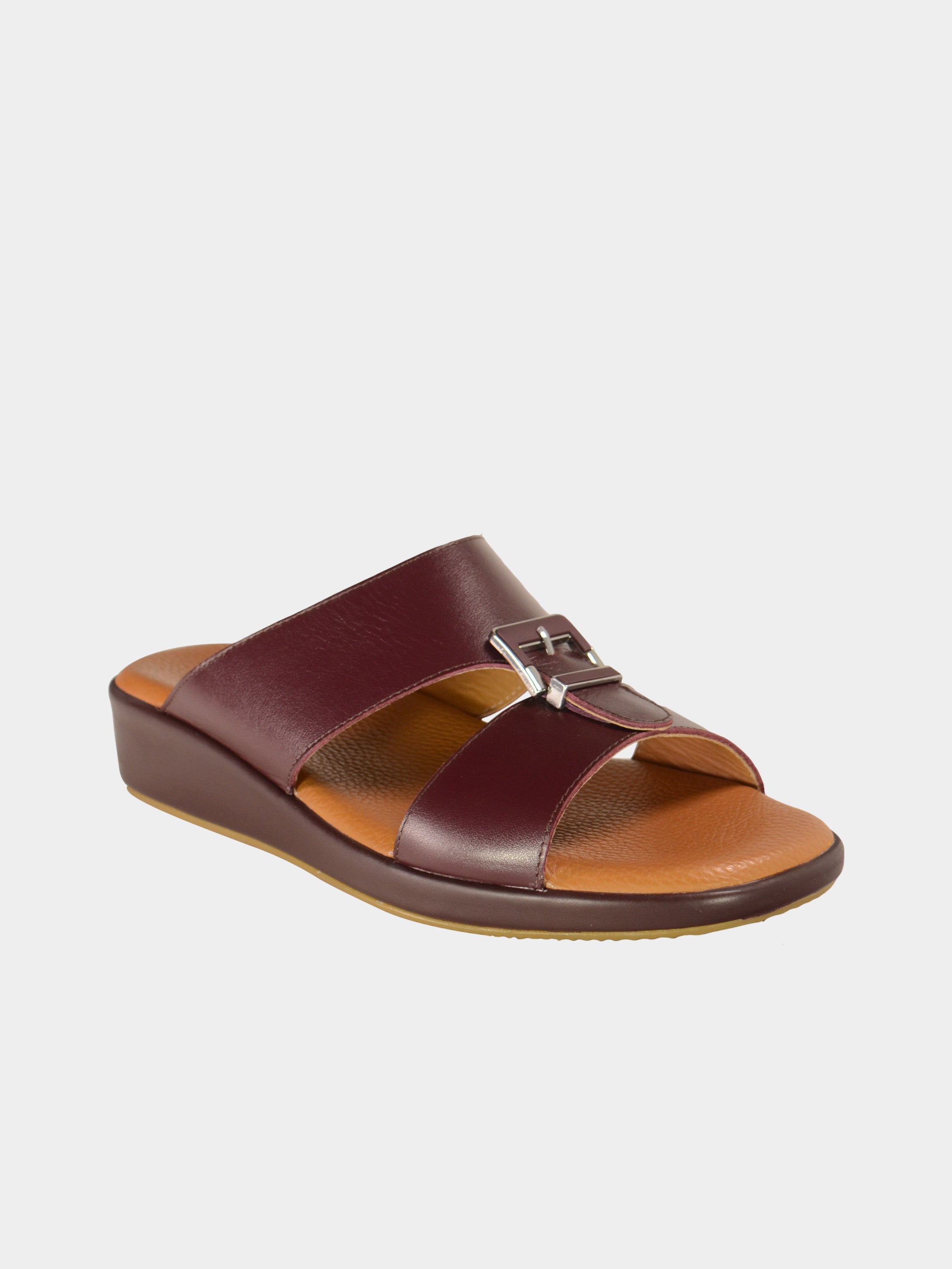 Barjeel Uno BGT-01 Men's Arabic Sandals #color_Maroon