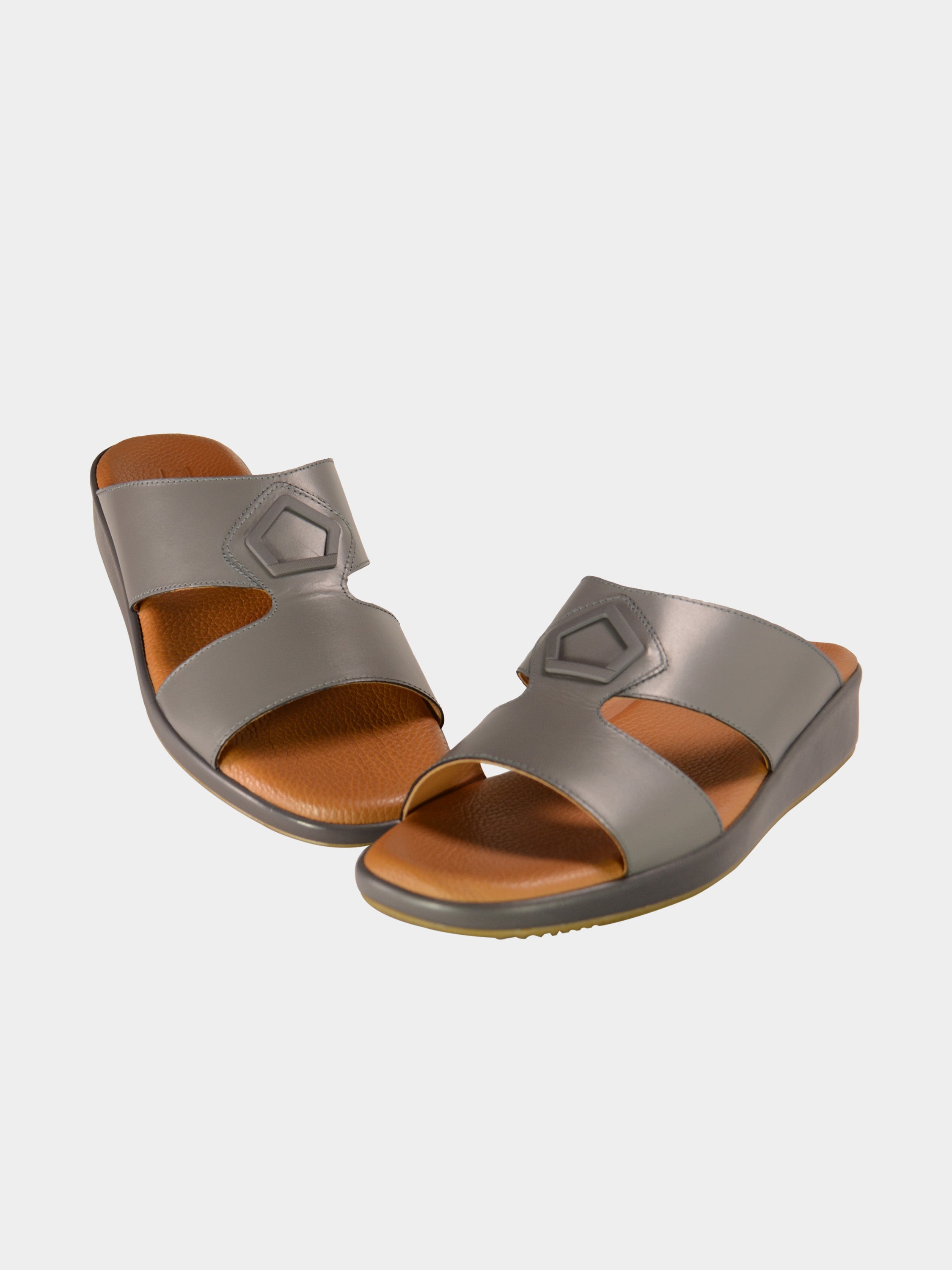 Barjeel Uno BGT-05 Men's Arabic Sandals #color_Grey