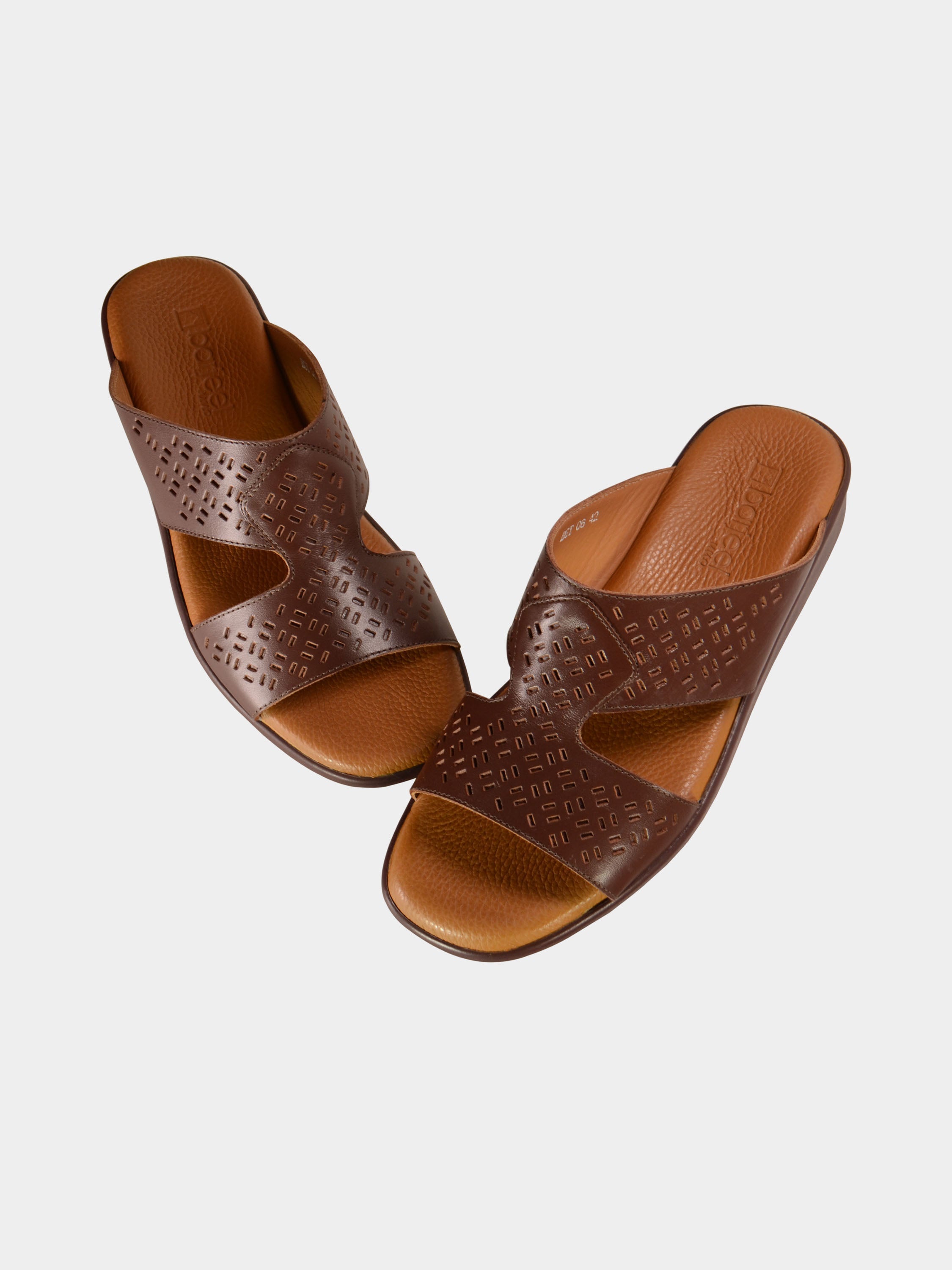 Barjeel Uno BGT-06 Men's Arabic Sandals #color_Brown