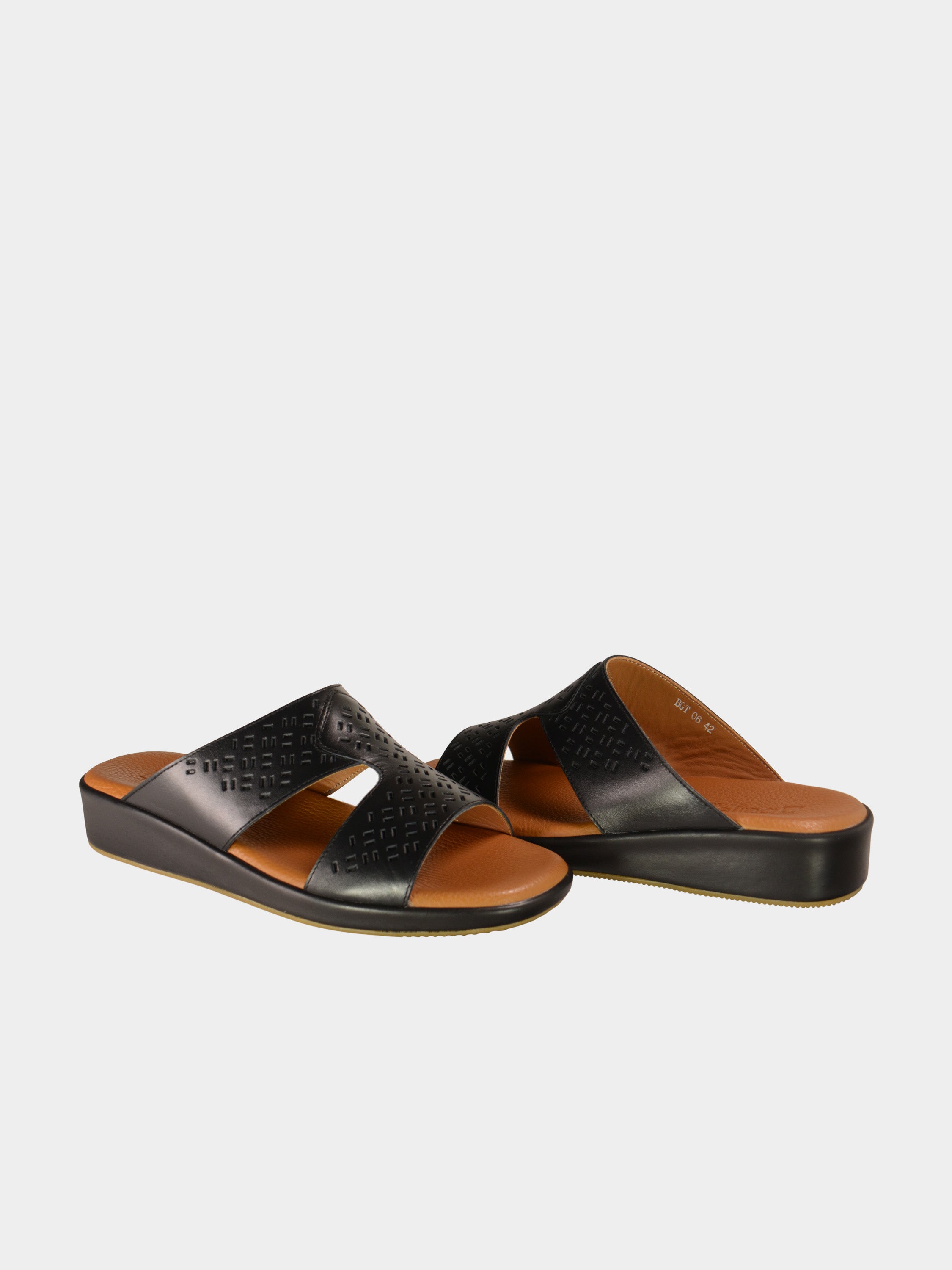 Barjeel Uno BGT-06 Men's Arabic Sandals #color_Black