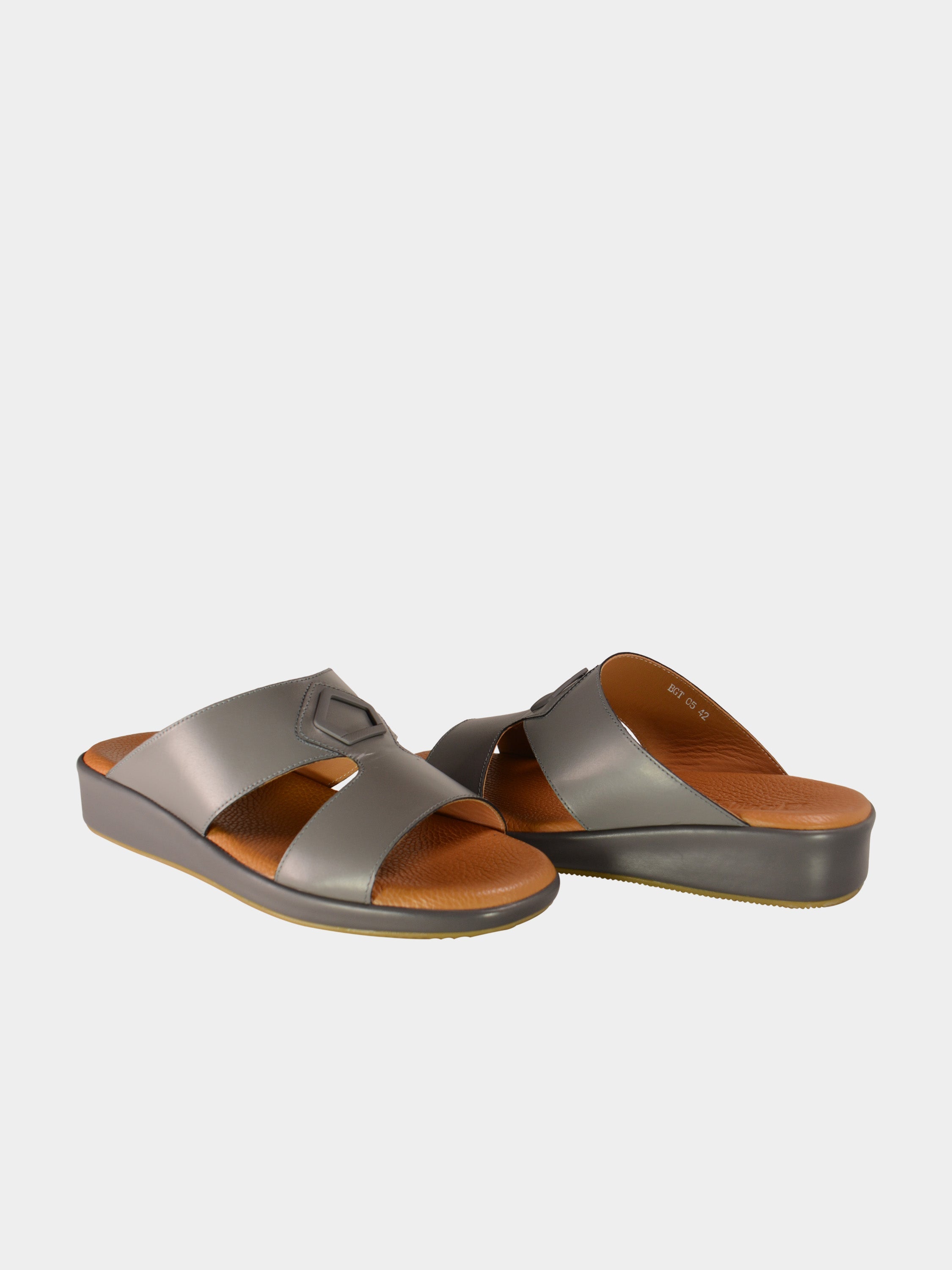 Barjeel Uno BGT-05 Men's Arabic Sandals #color_Gray
