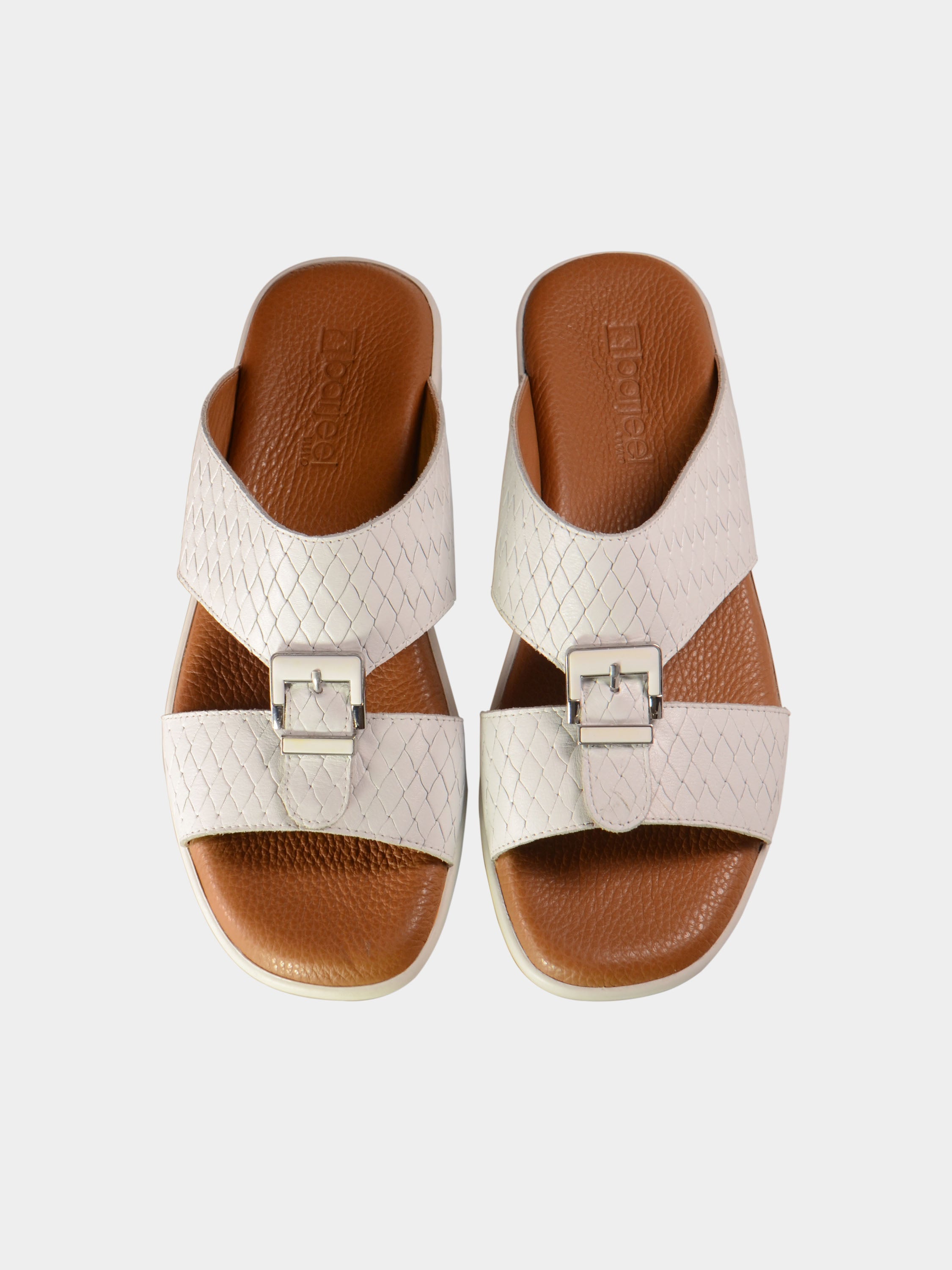 Barjeel Uno BGT-10 Men's Arabic Sandals #color_White