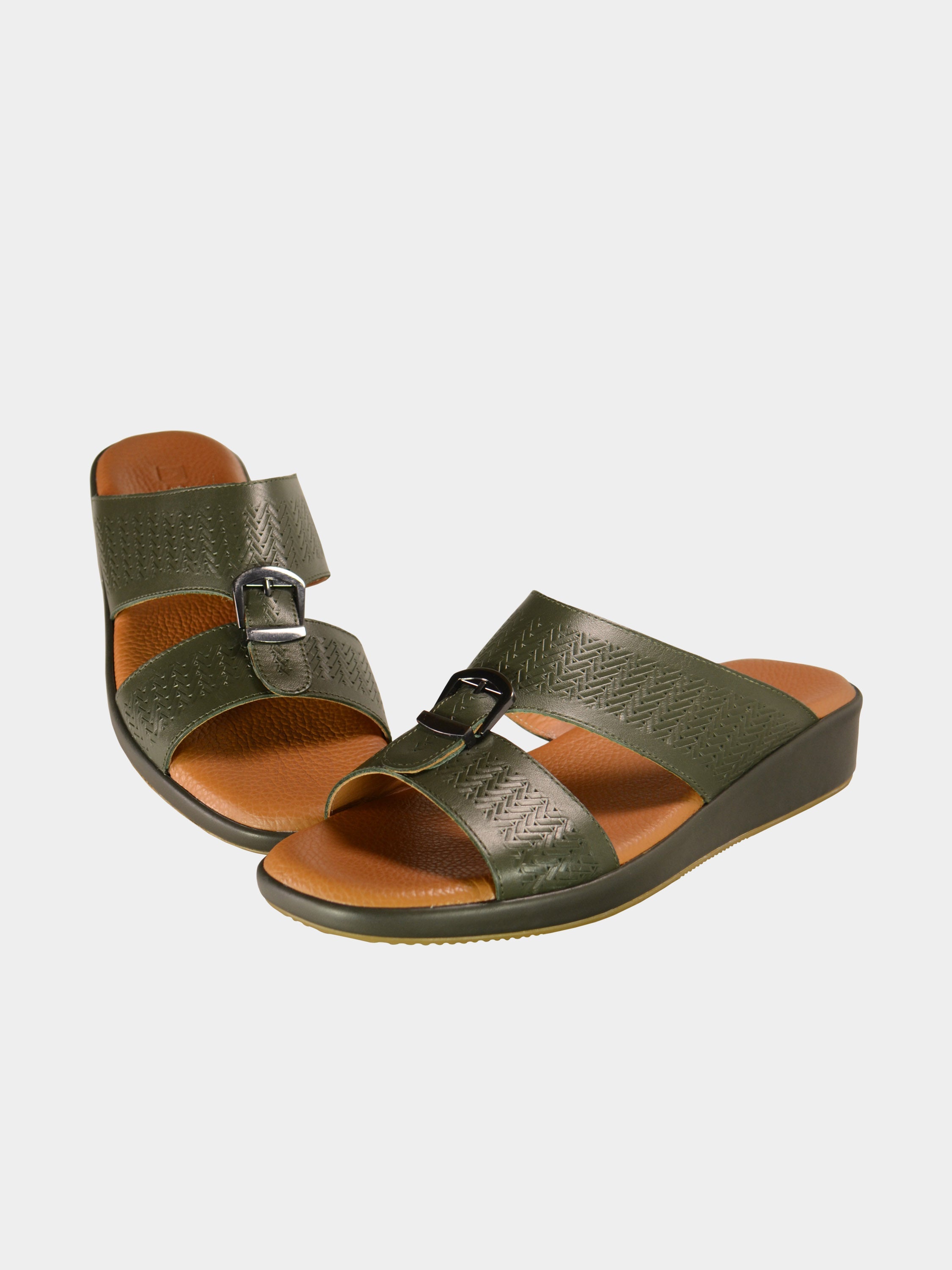 Barjeel Uno BGT-09 Men's Arabic Sandals #color_Green