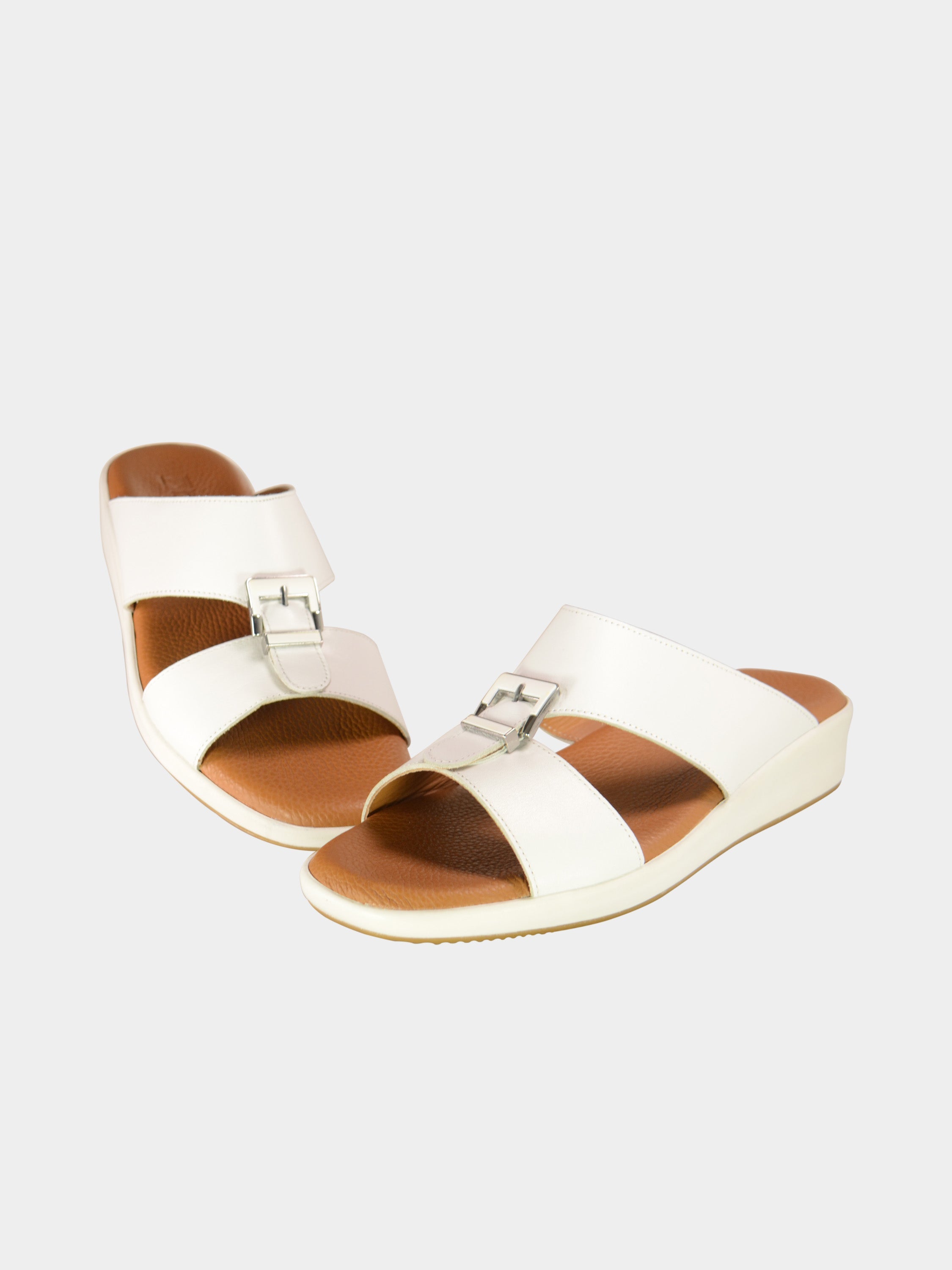 Barjeel Uno BGT-01 Men's Arabic Sandals #color_White