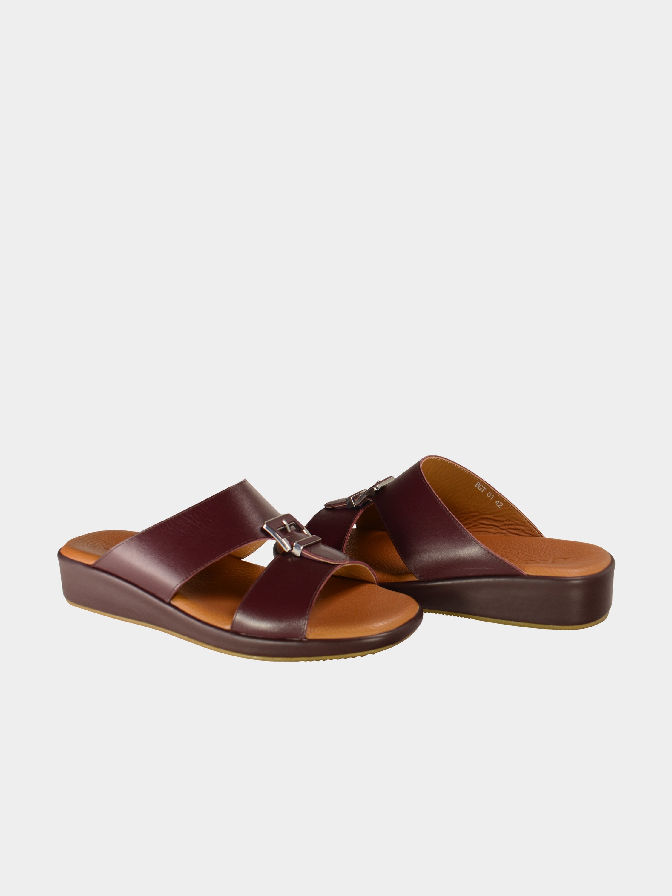 Barjeel Uno BGT-01 Men's Arabic Sandals #color_Maroon
