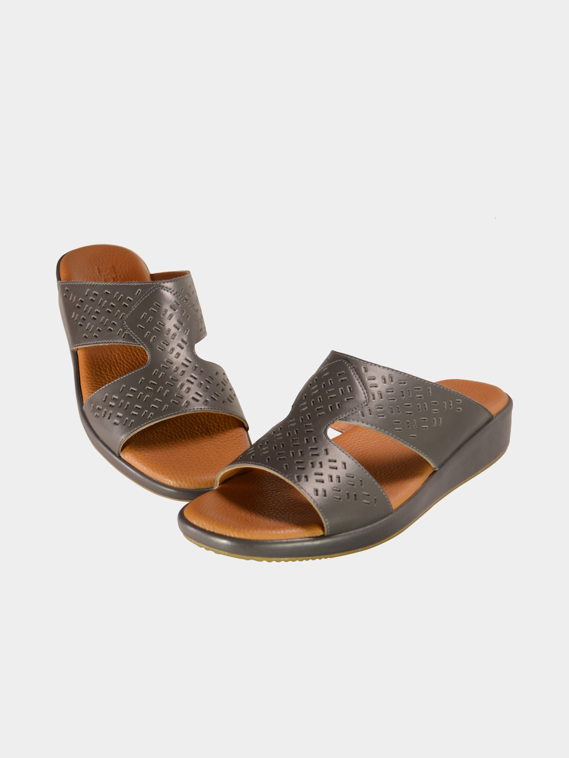 Barjeel Uno BGT-06 Men's Arabic Sandals #color_Grey
