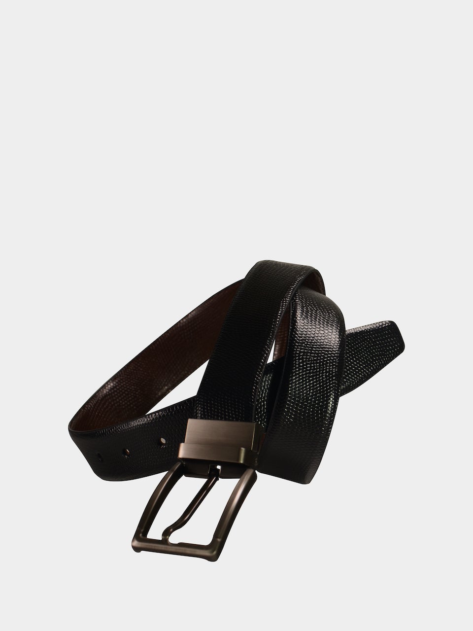 Barjeel Uno Men Slim Belts in Black Leather