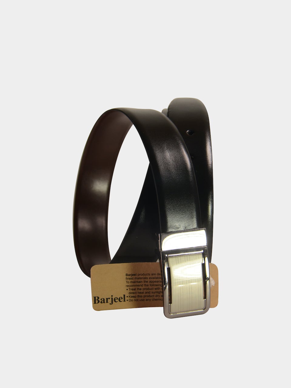 Barjeel Uno Men Slim Belts in Black Leather