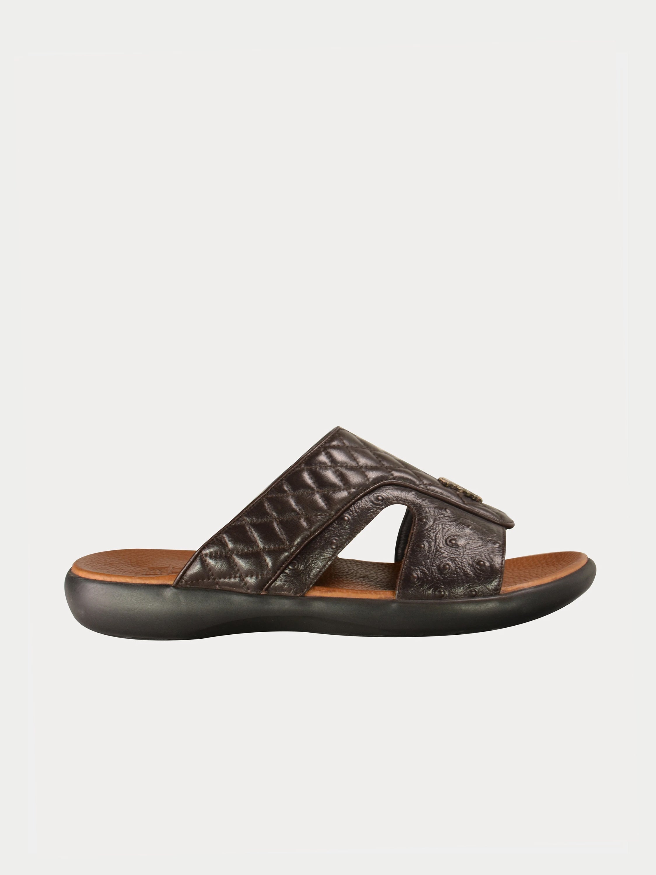 Barjeel Uno 0230210 Multi Pattern Arabic Sandals #color_Brown