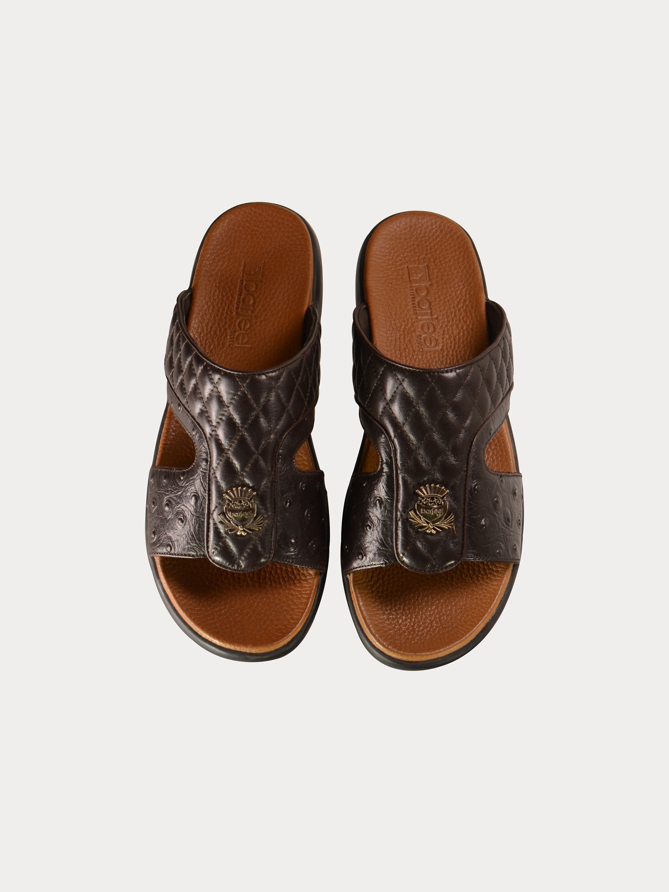 Barjeel Uno 0230210 Multi Pattern Arabic Sandals #color_Brown