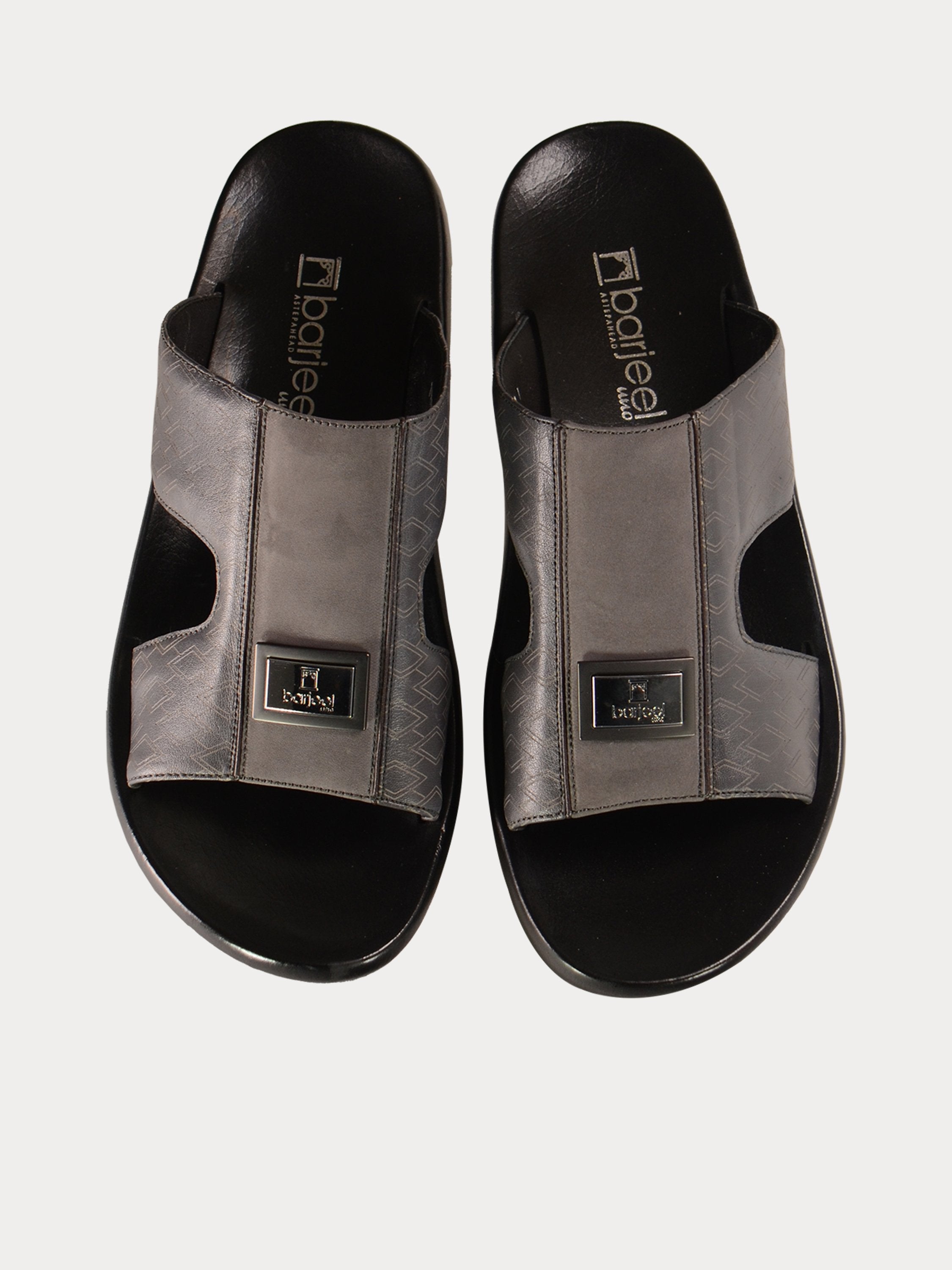 Barjeel Uno 0198051 Nubuck Print Arabic Sandals #color_Grey