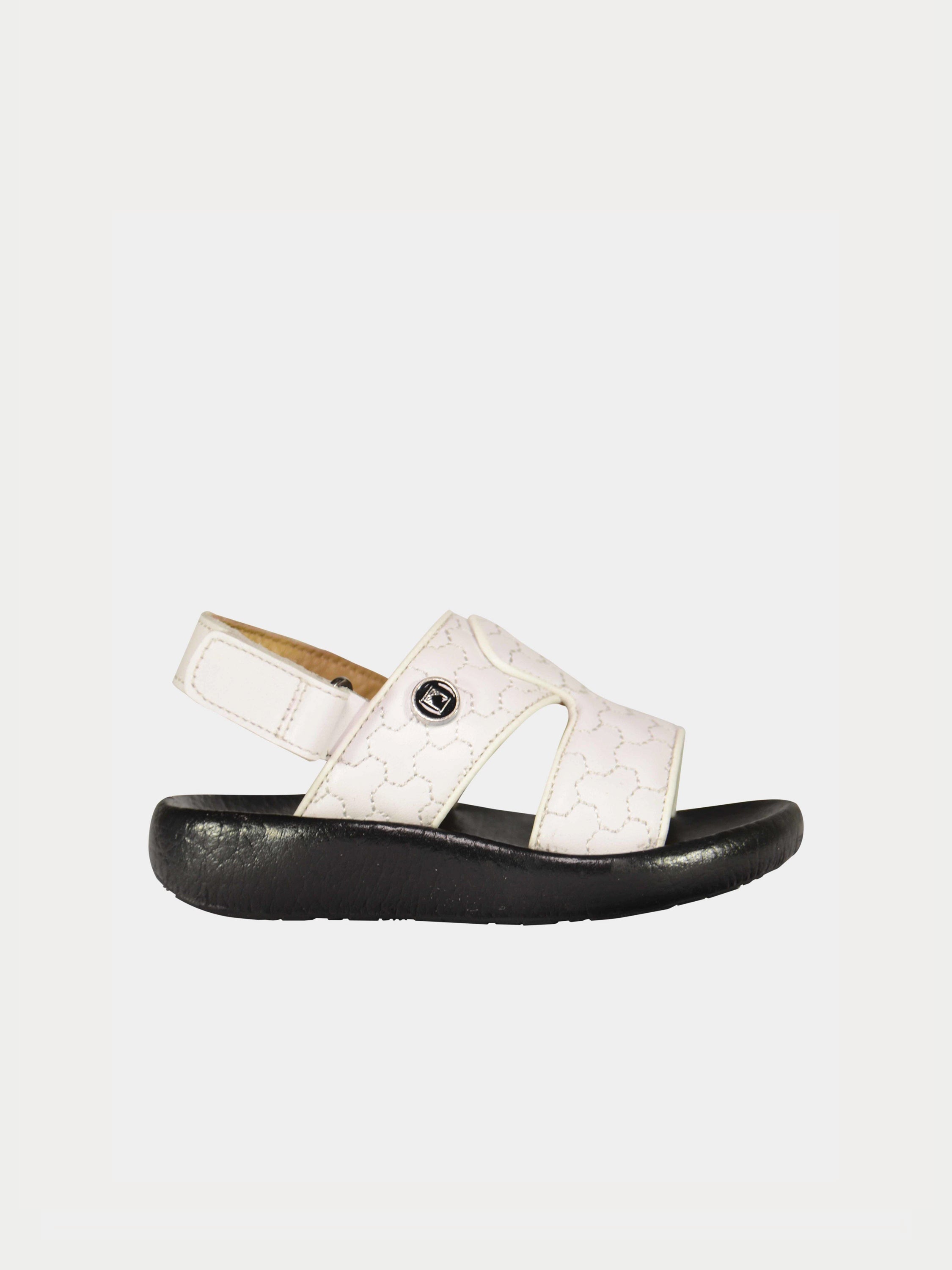 Barjeel Uno 2192010 Quilted Strap Arabic Leather Sandals #color_White