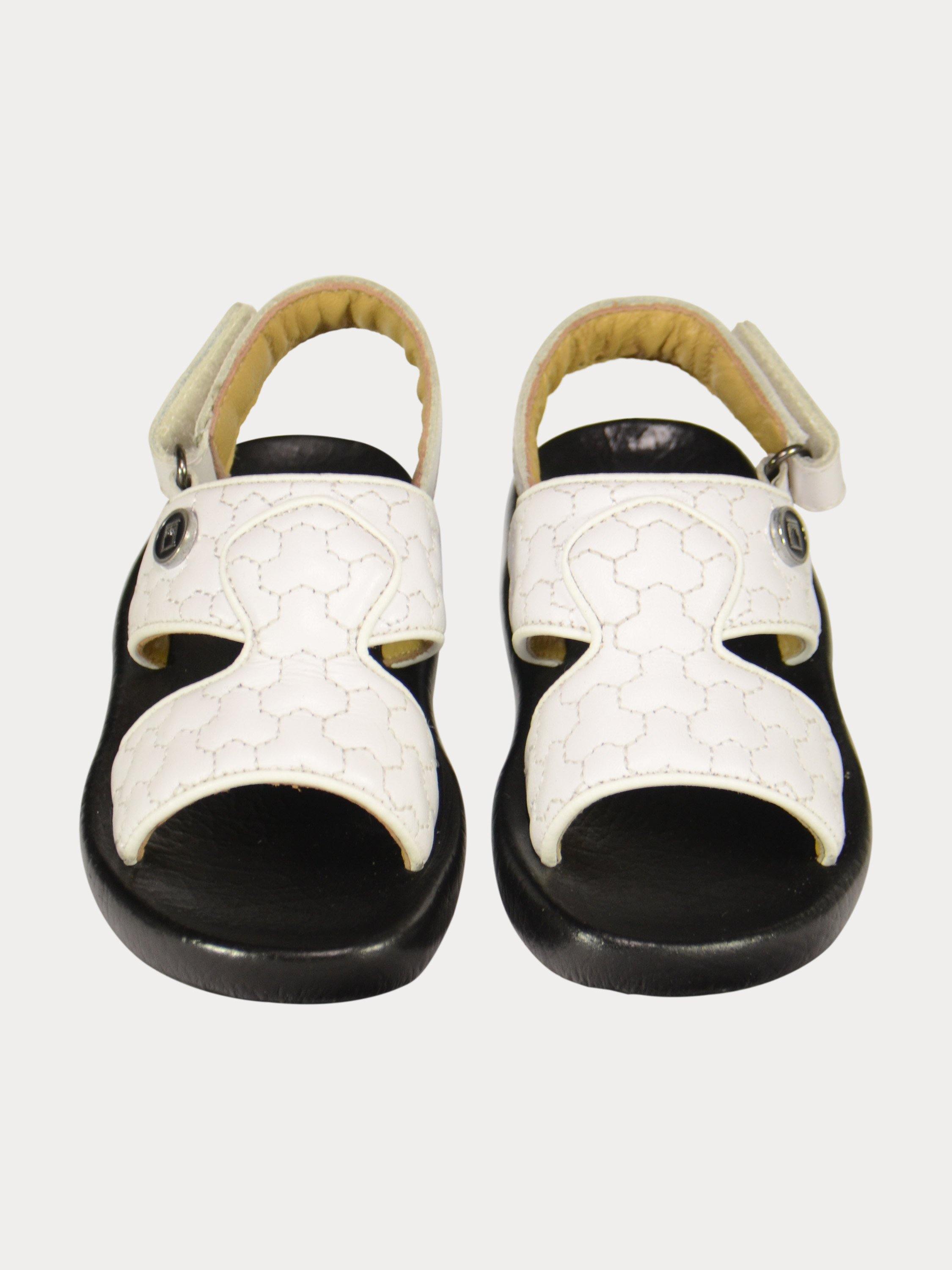Barjeel Uno 2192010 Quilted Strap Arabic Leather Sandals #color_White