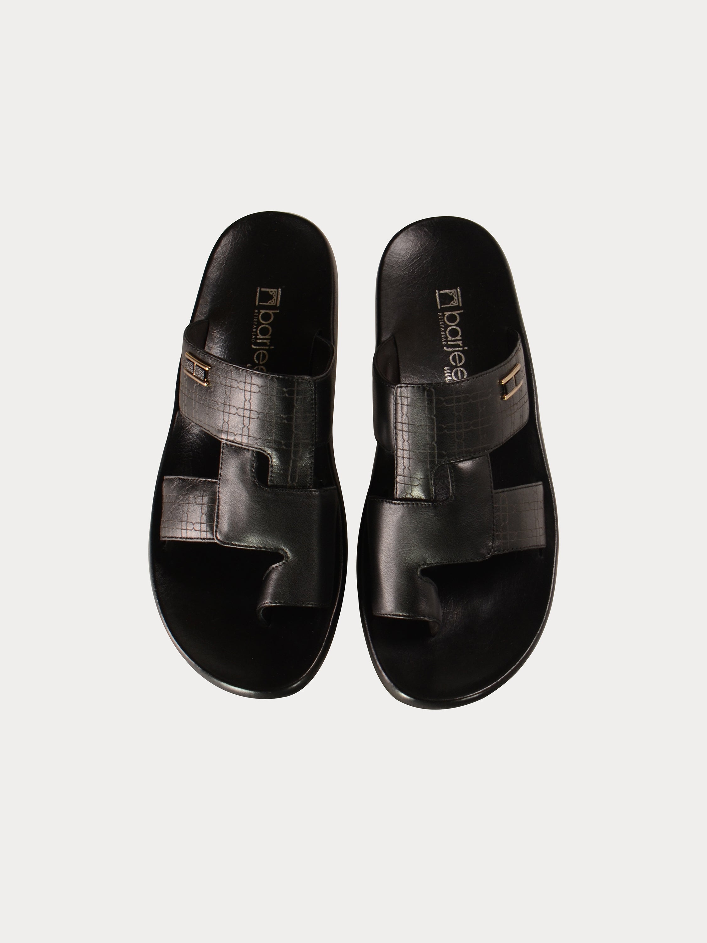 Barjeel Uno 0192610 Square Key Arabic Sandals #color_Black
