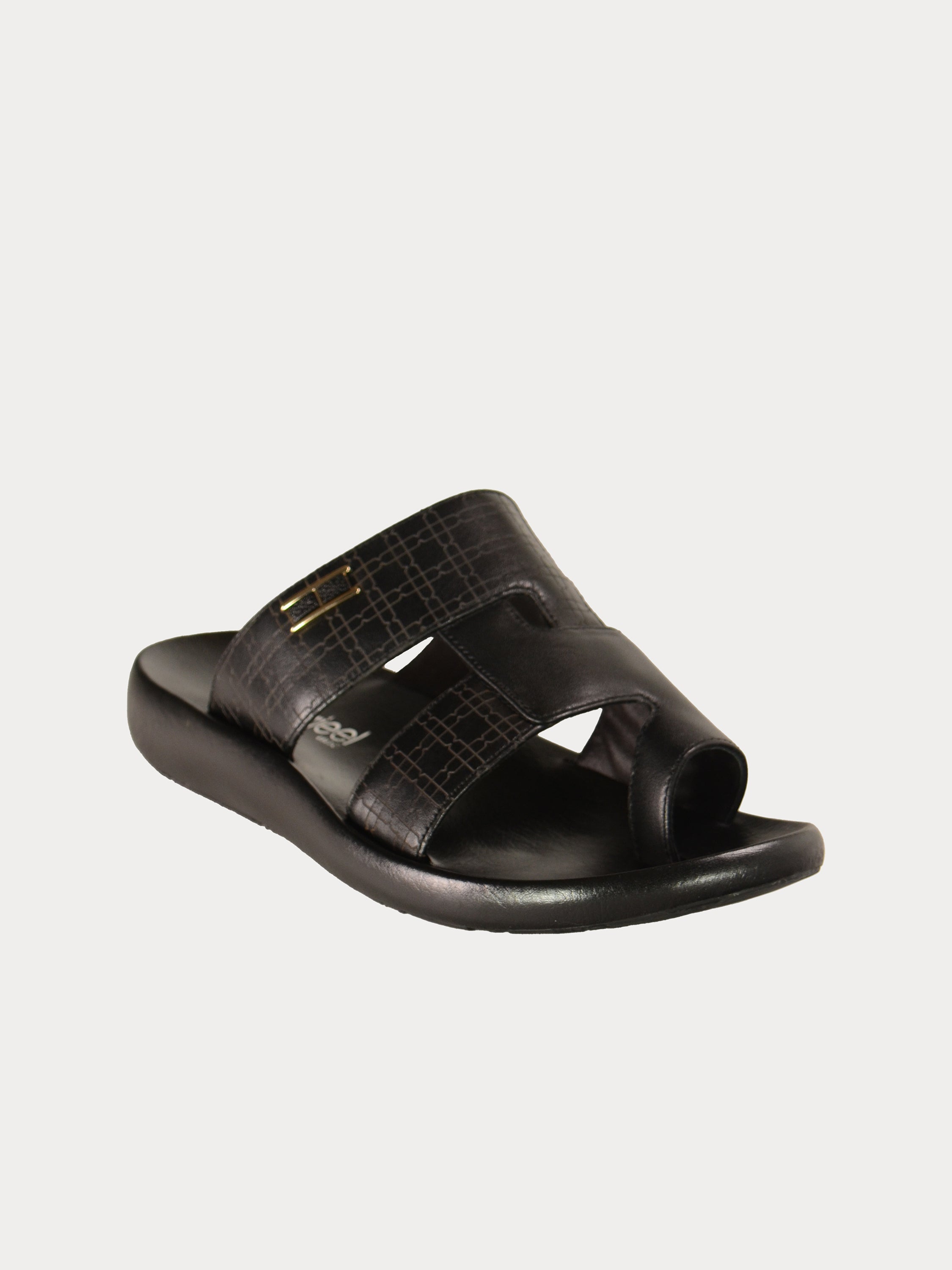 Barjeel Uno 0192610 Square Key Arabic Sandals #color_Black