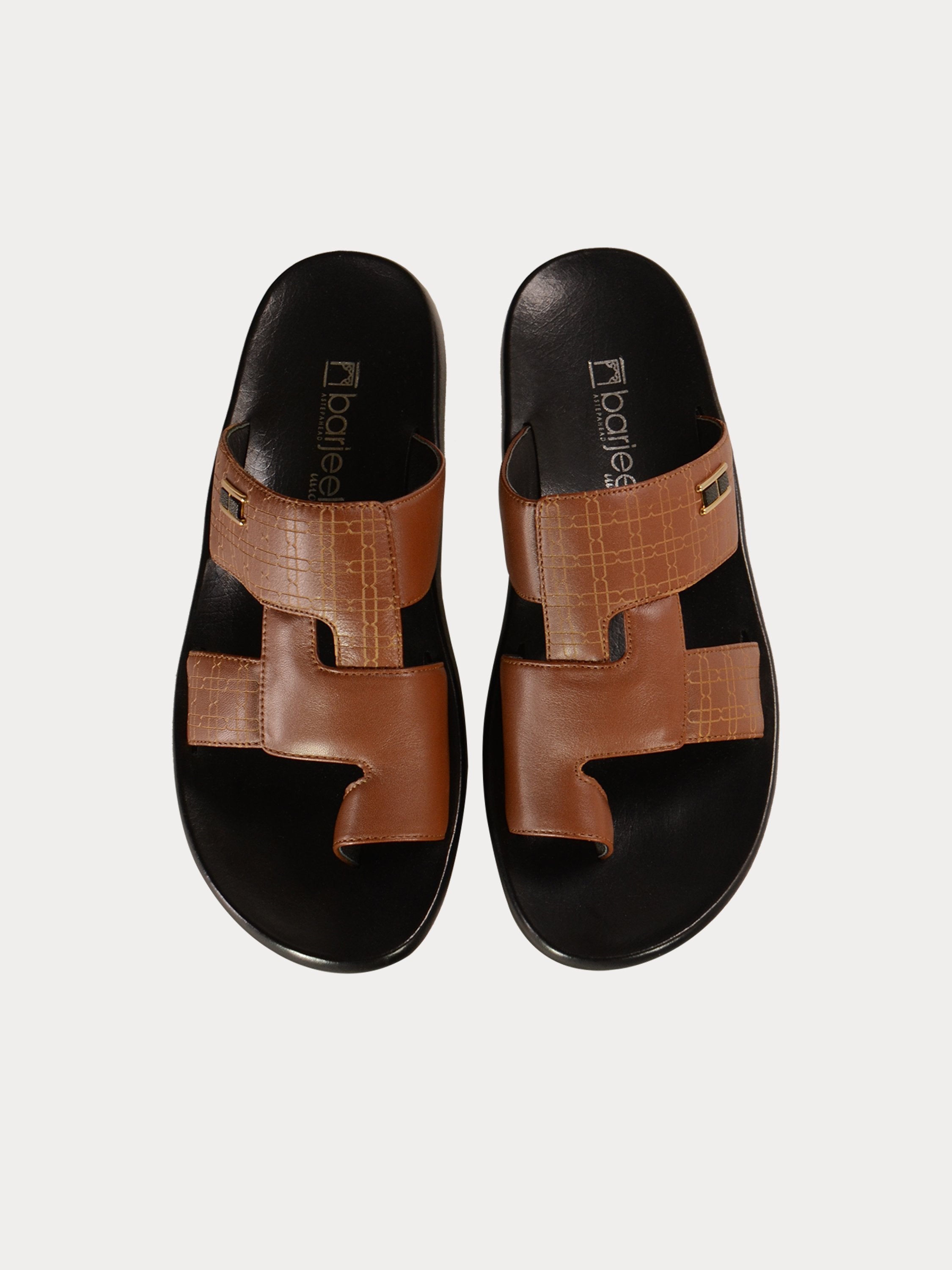 Barjeel Uno 0192610 Square Key Arabic Sandals #color_Brown
