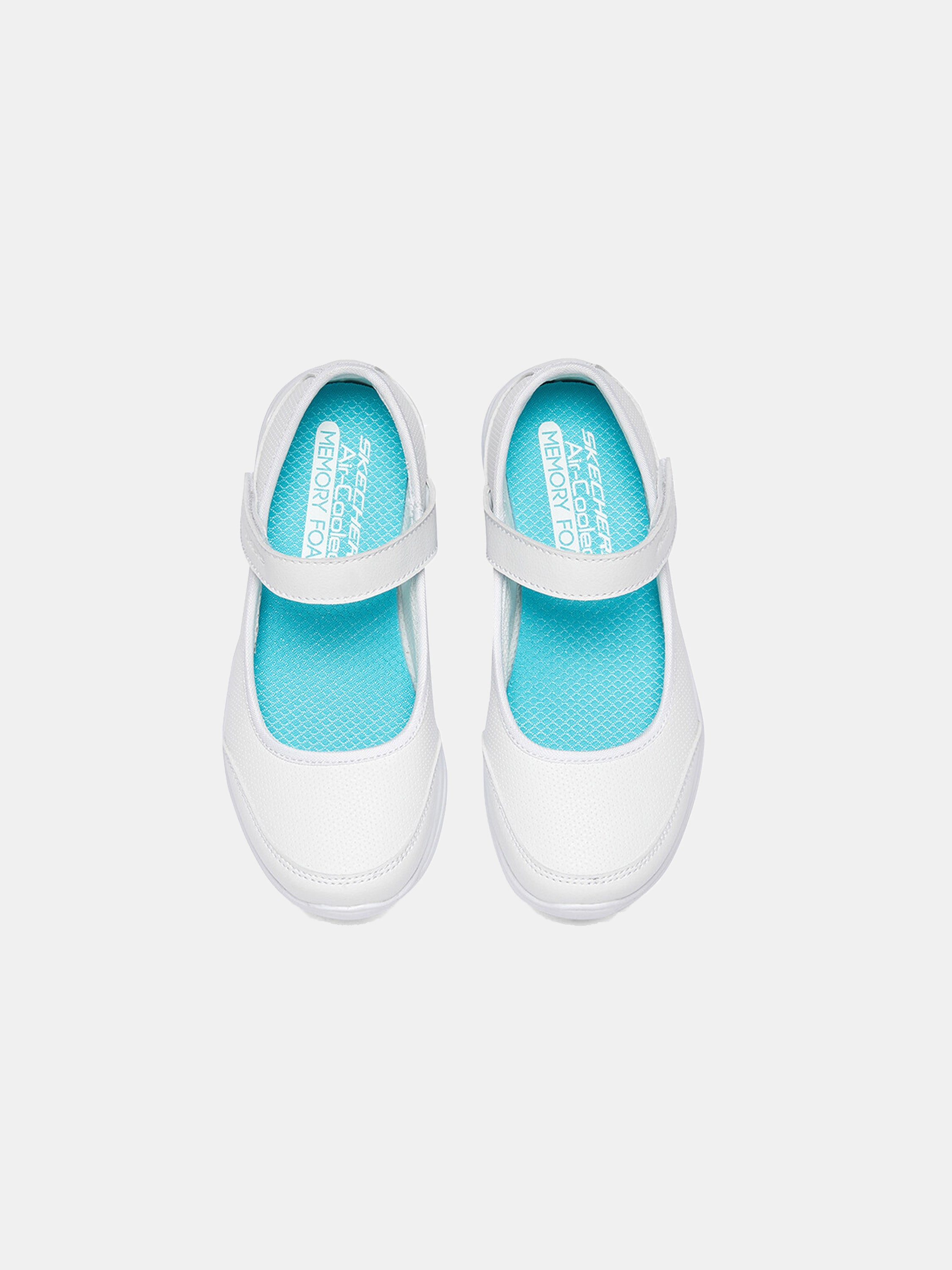 Skechers Girls Microstrides - Class Spirit School Shoes #color_White