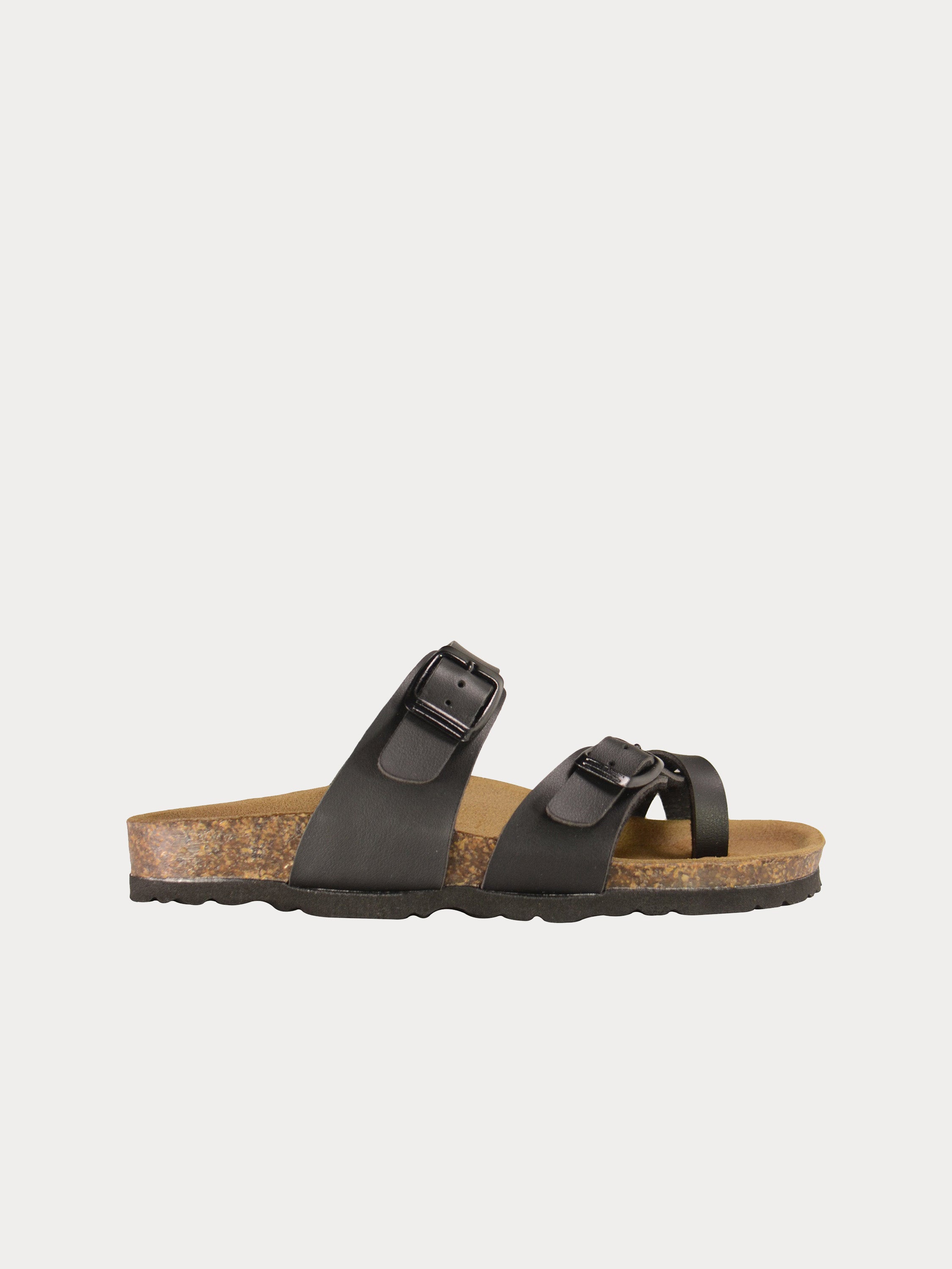 Biochic Boys Slider Sandals in Black Leather #color_Black