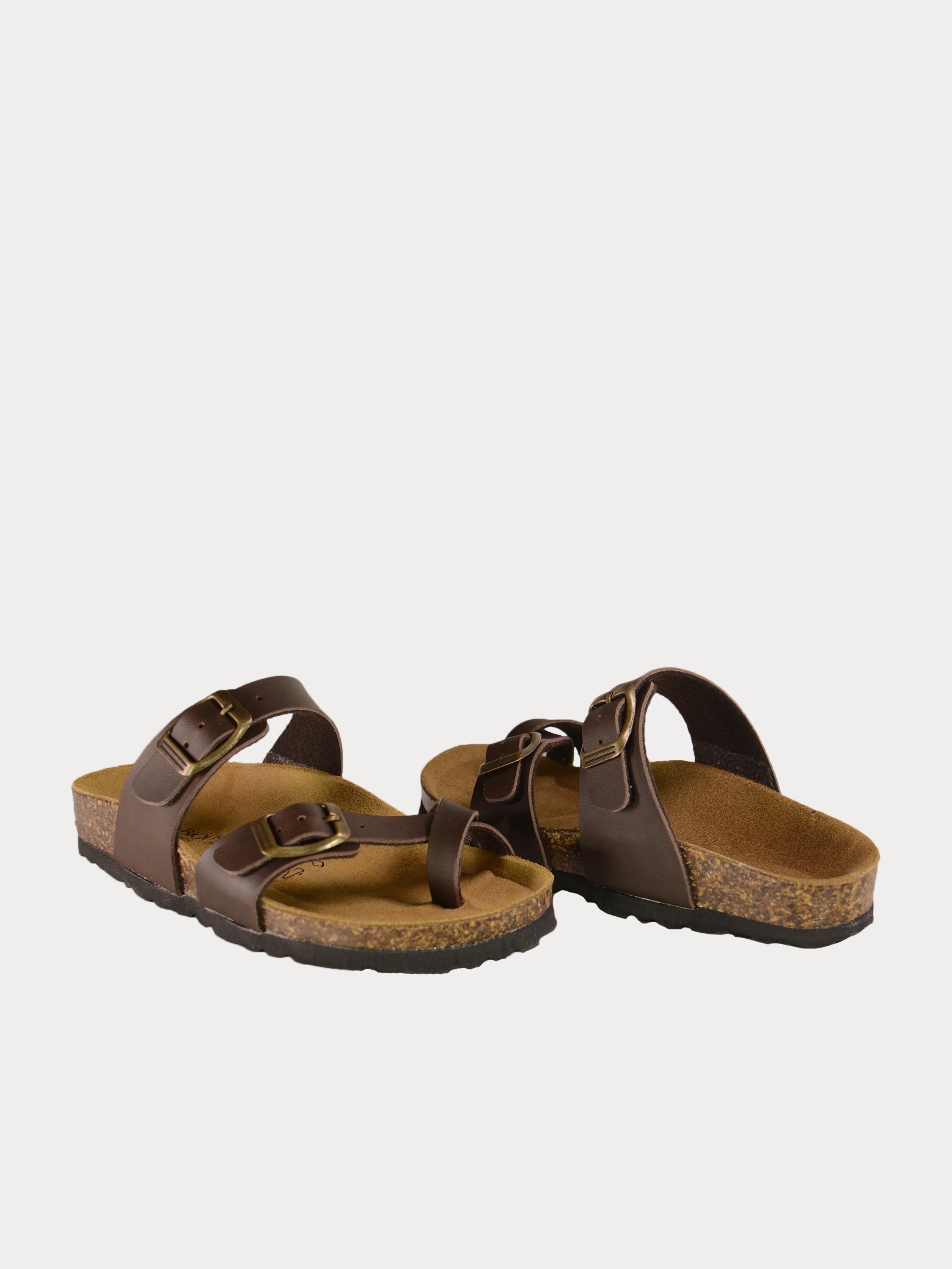 Biochic Boys Slider Sandals in Black Leather #color_Maroon
