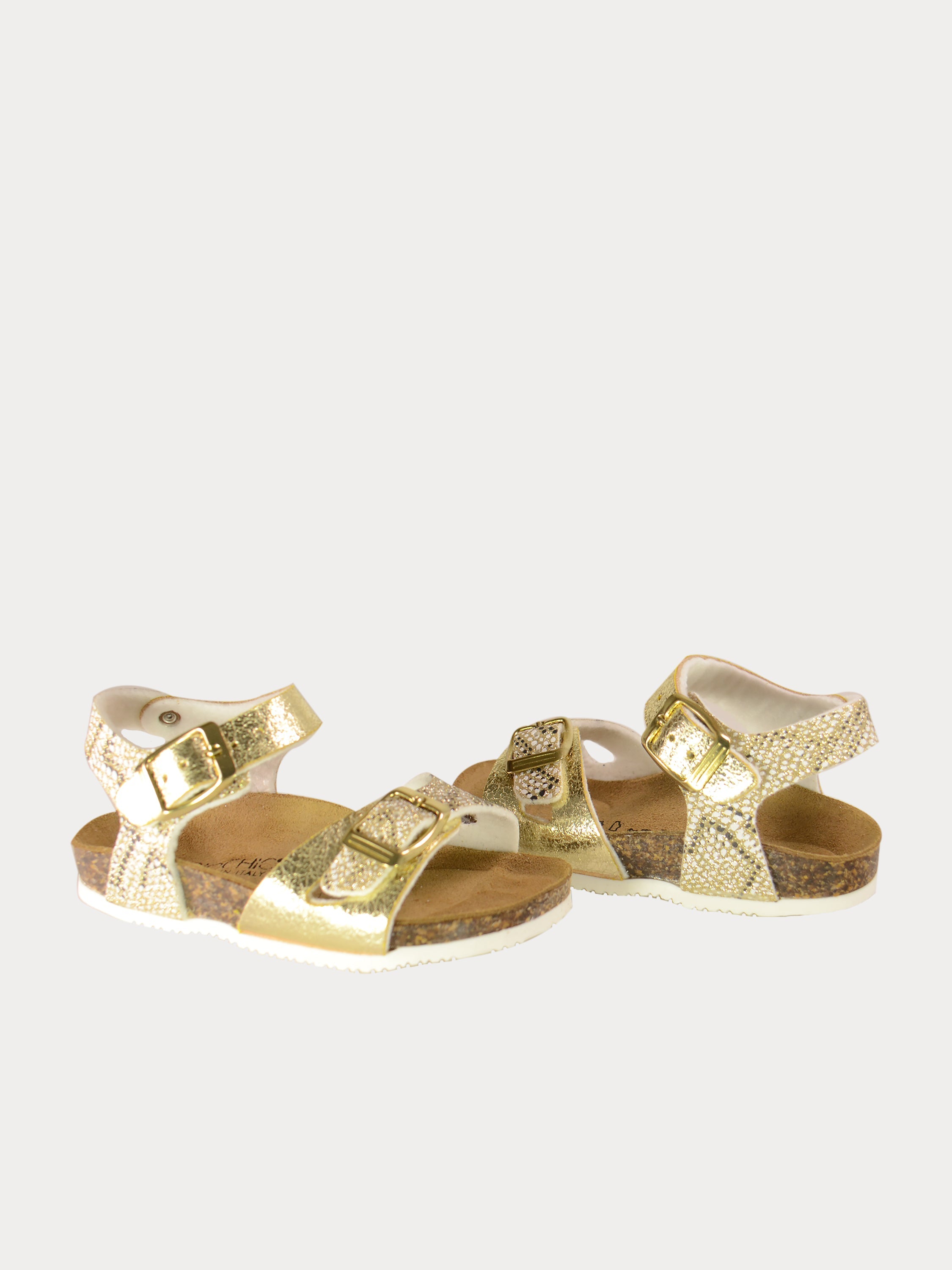 Biochic Girls Honeycomb Back Strap Sandals #color_Gold