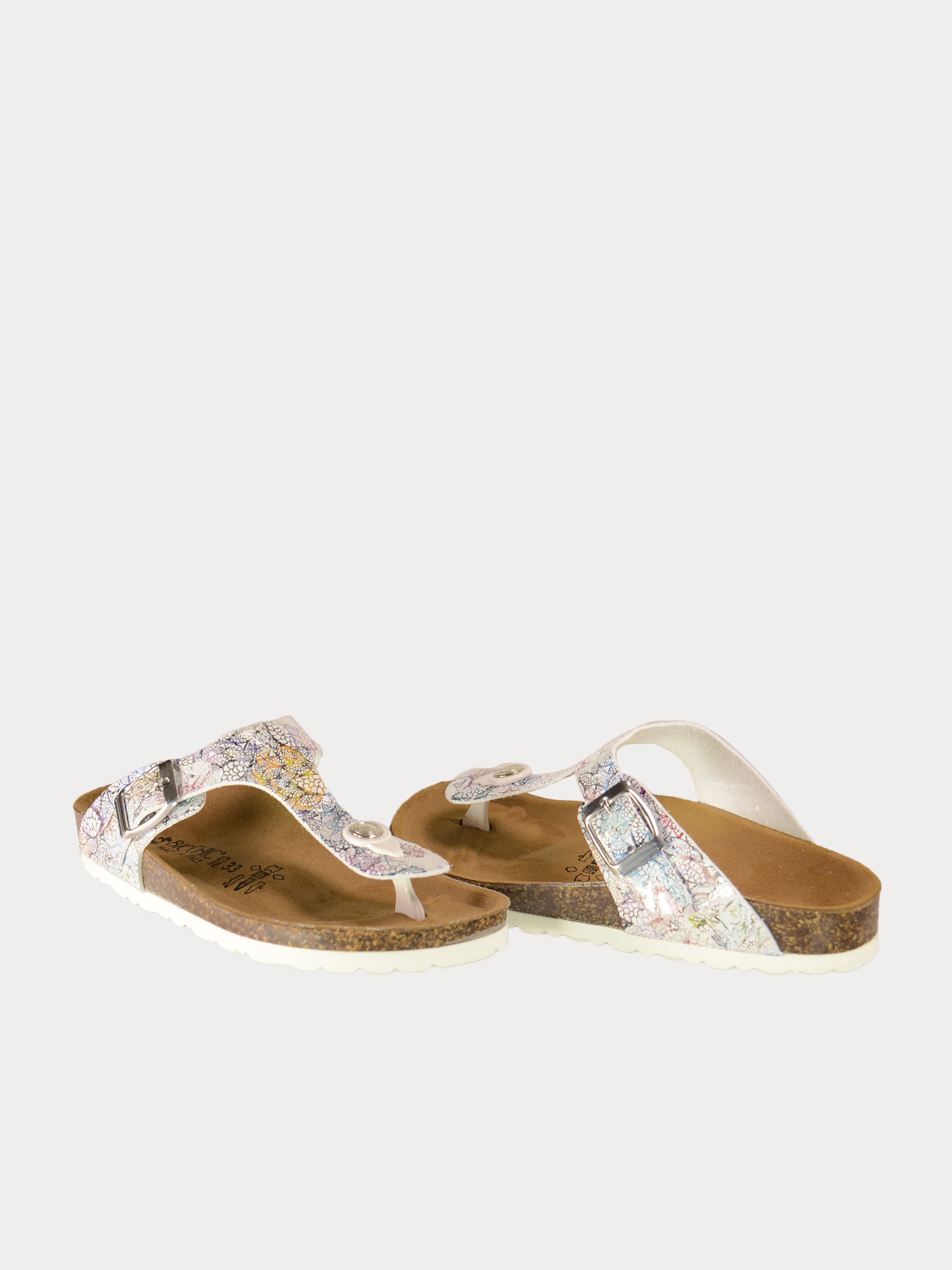 Biochic Girls Paisley Toe Flat Sandals #color_White