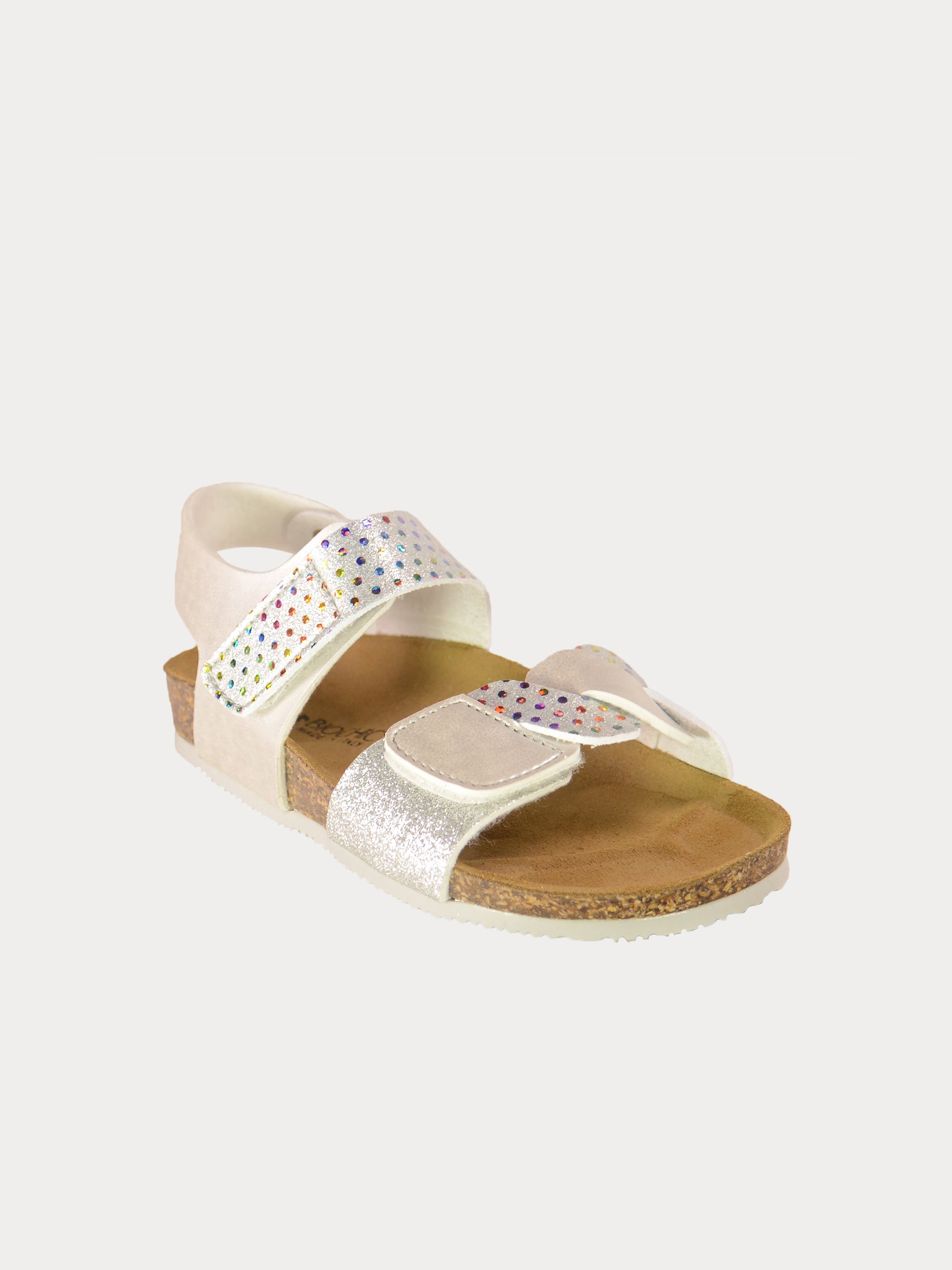 Biochic Girls Shiny Silver Back Strap Sandals #color_Silver