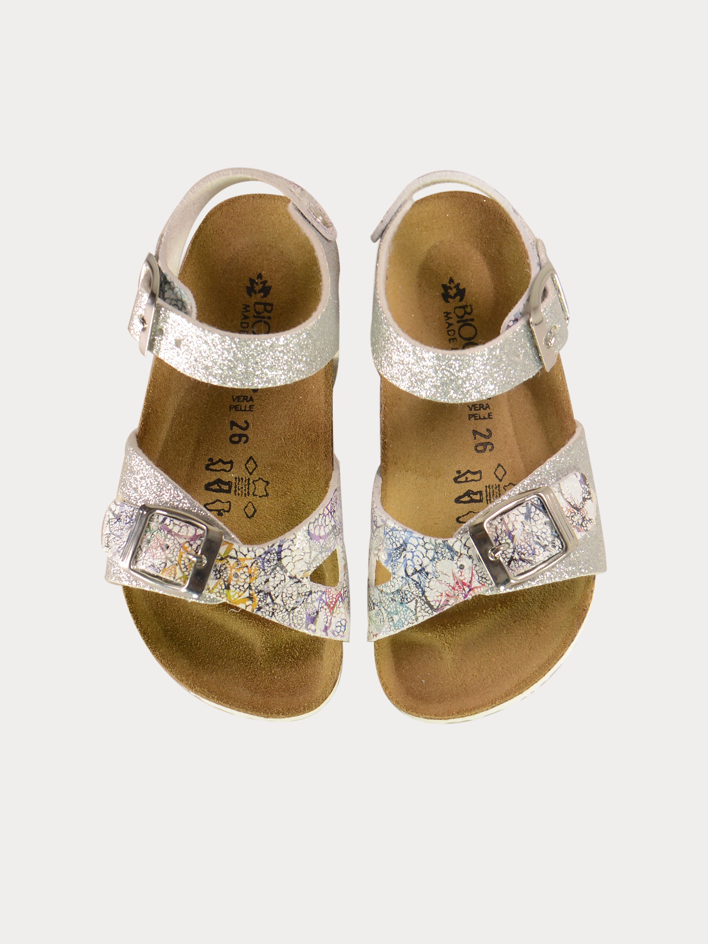 Biochic Girls Back Strap Sandals in Gray Leather #color_Gray