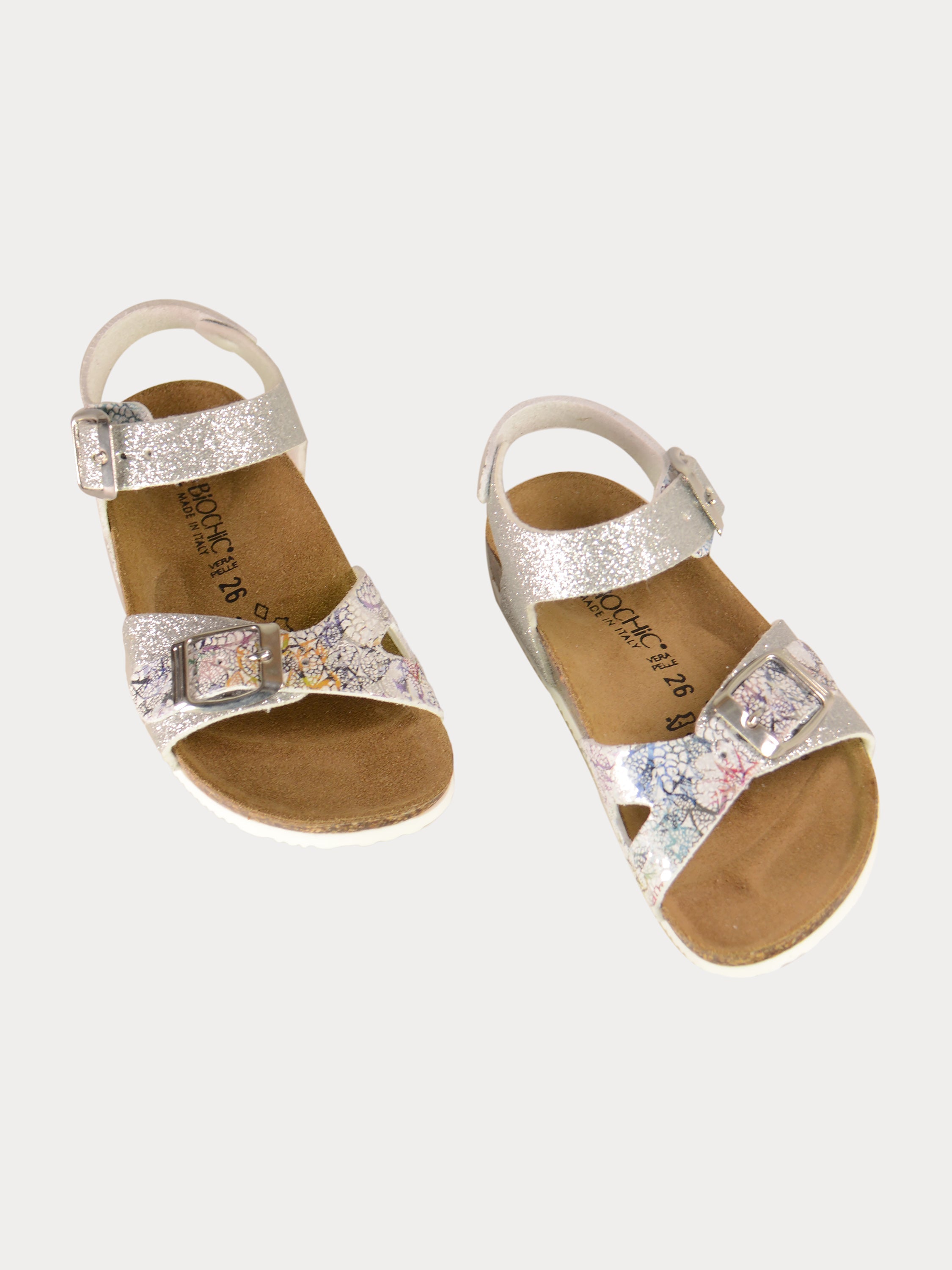Biochic Girls Back Strap Sandals in Gray Leather #color_Gray
