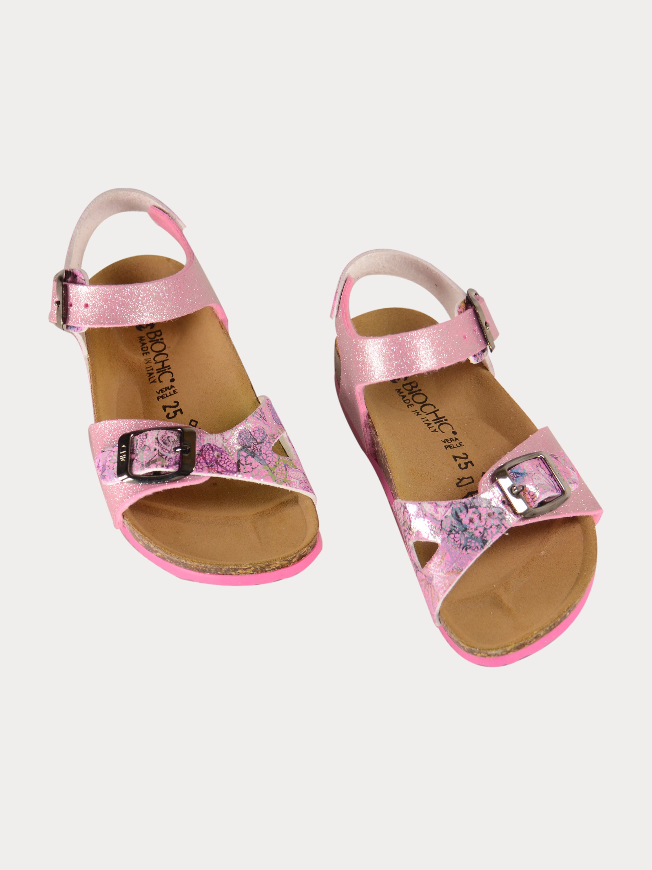 Biochic Girls Back Strap Sandals in Pink Leather #color_Pink