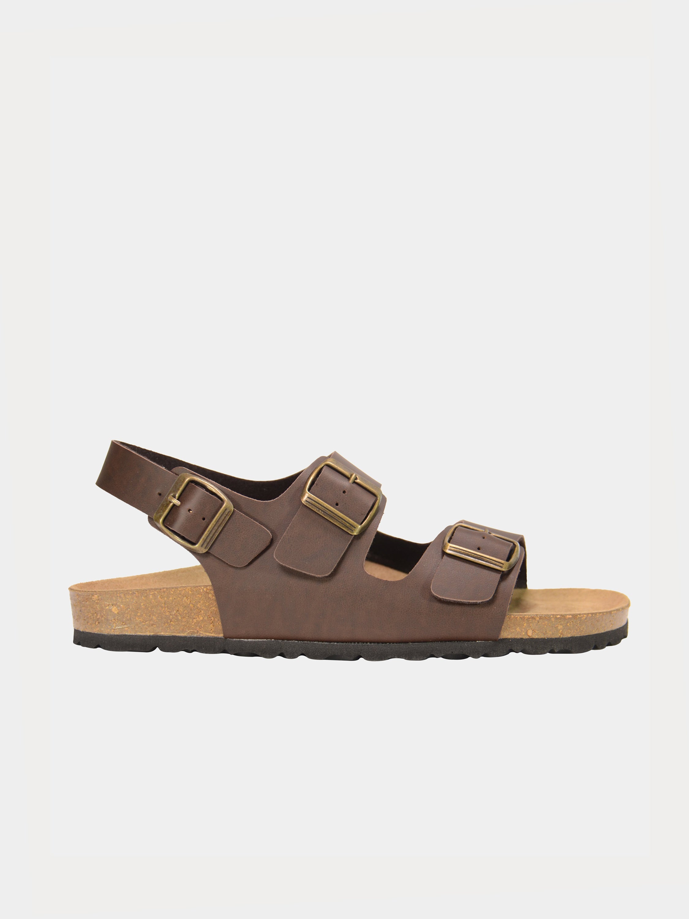Biochic Men Solid Back Strap Flat Sandals #color_Maroon