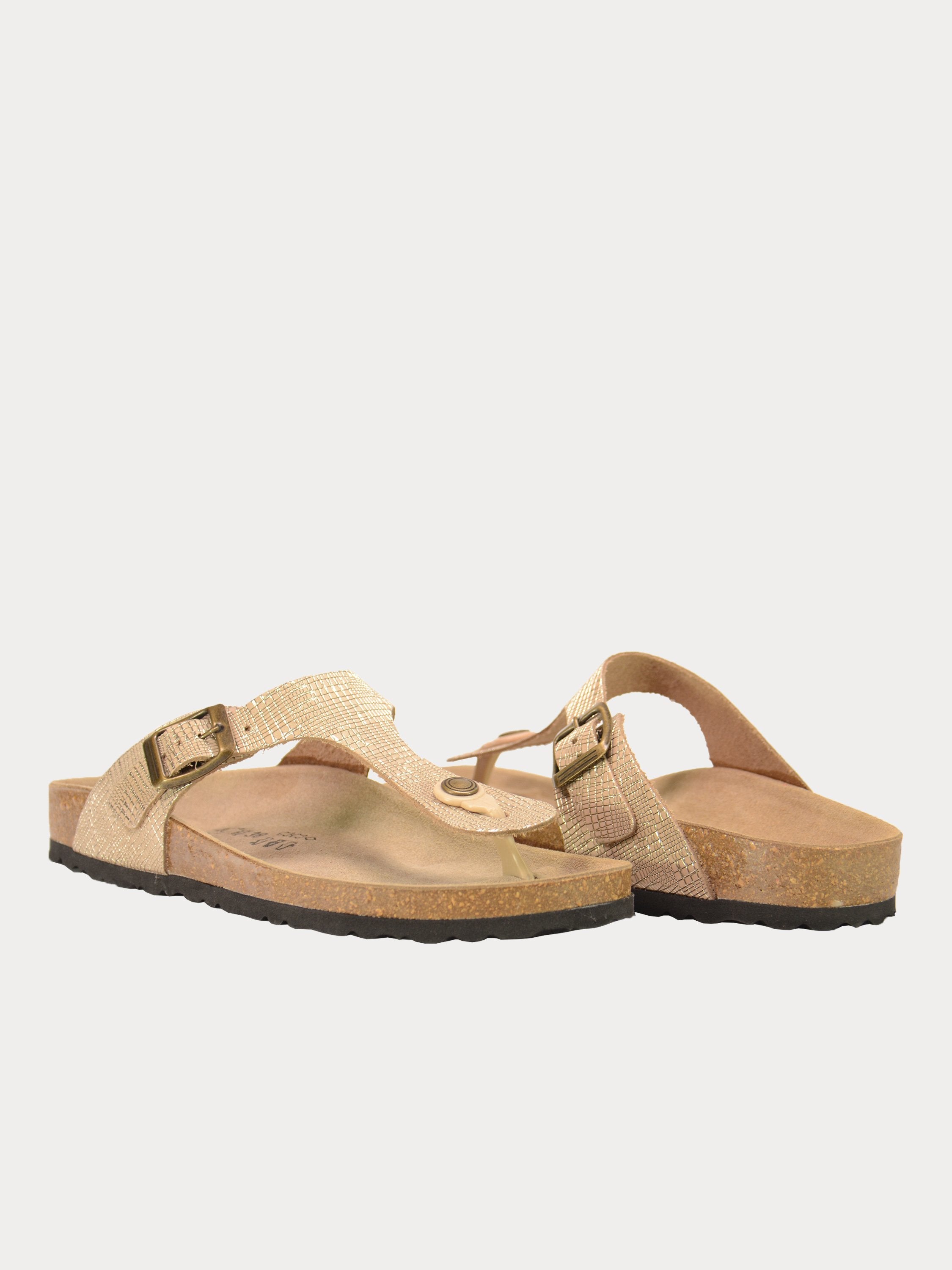Biochic Women Flat Suede Sandals #color_Brown