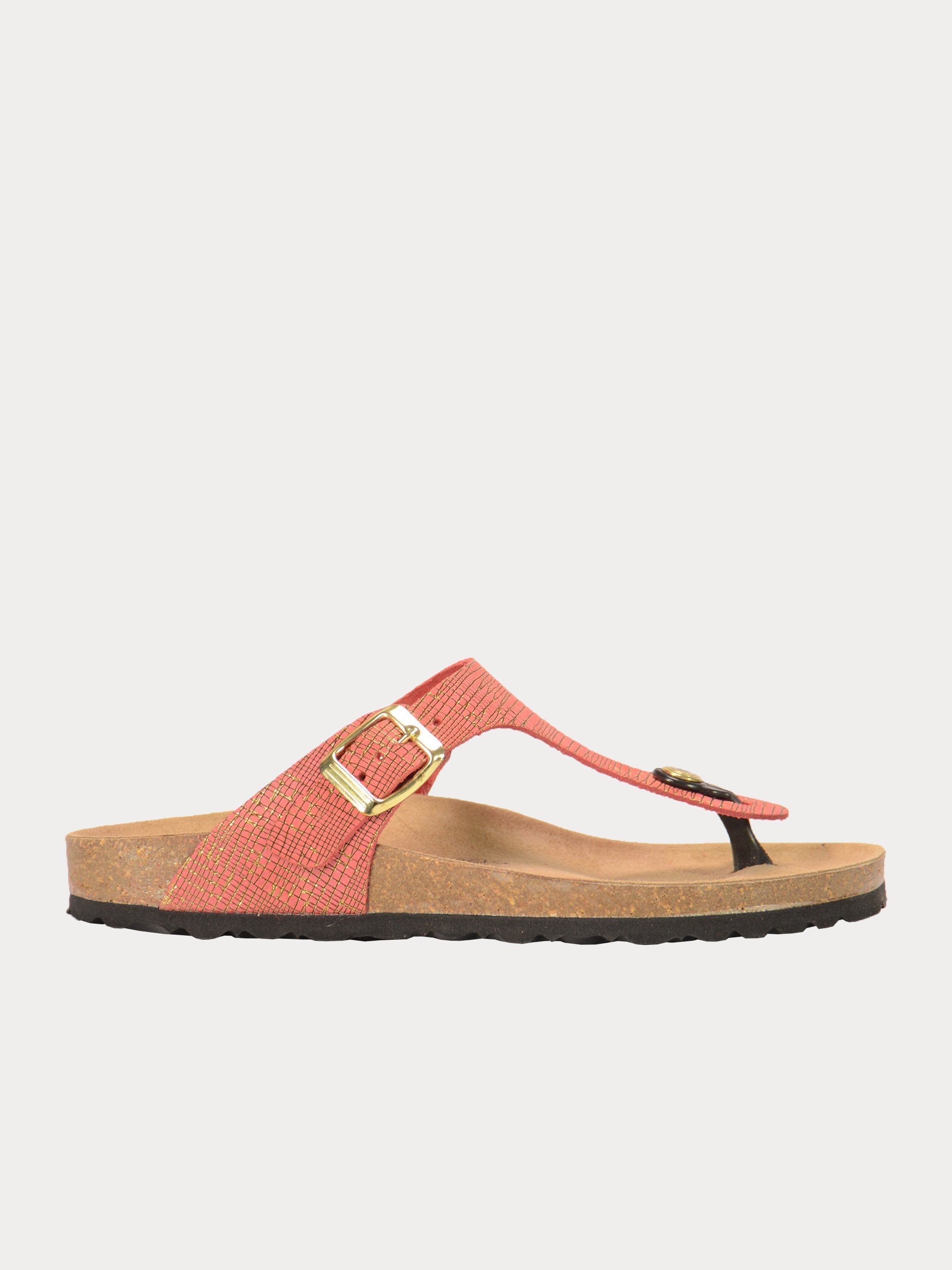 Biochic Women Flat Suede Sandals #color_Red