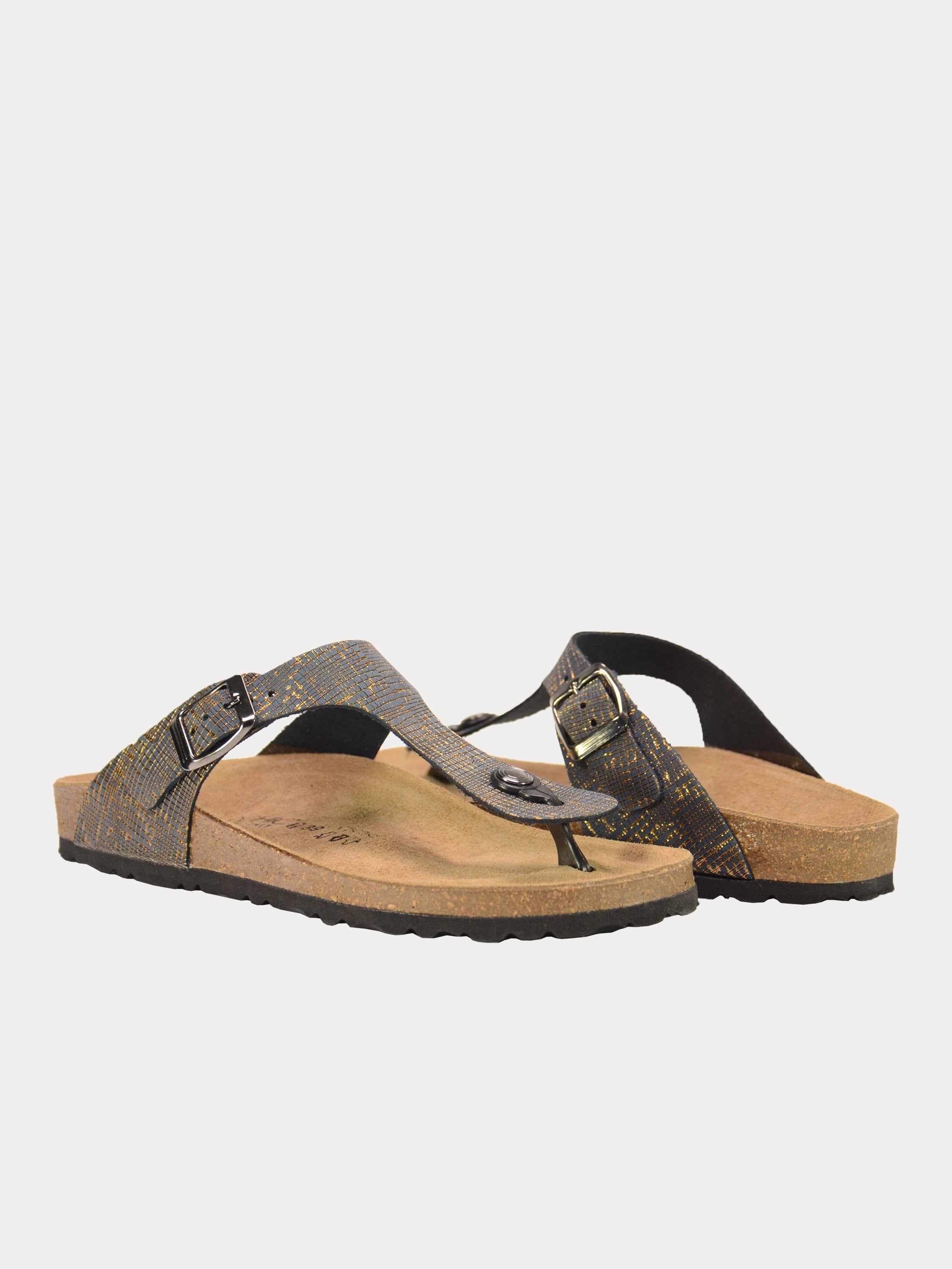Biochic Women Flat Suede Sandals #color_Blue