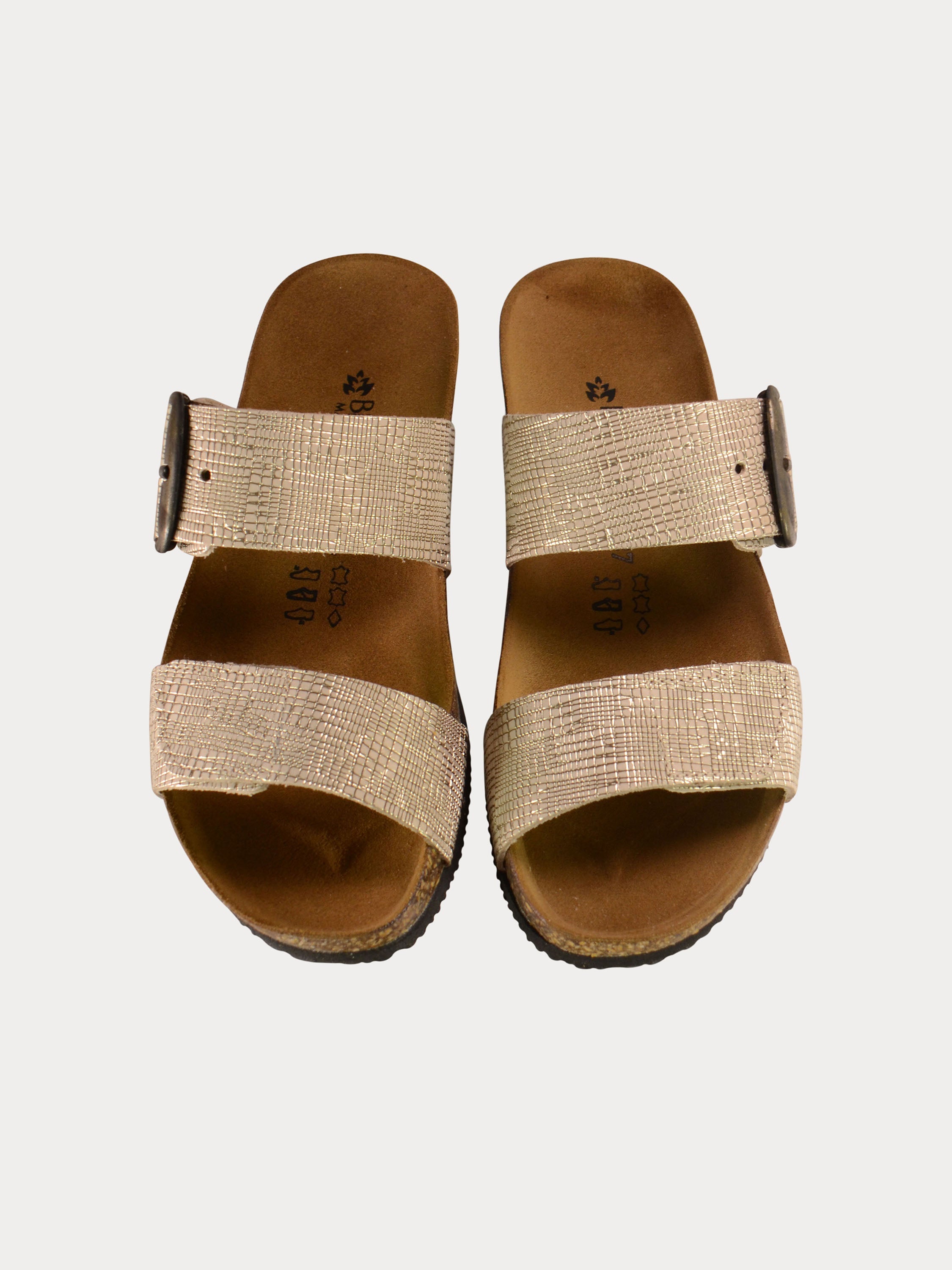 Biochic Women Slider Sandals in Beige Suede #color_Beige