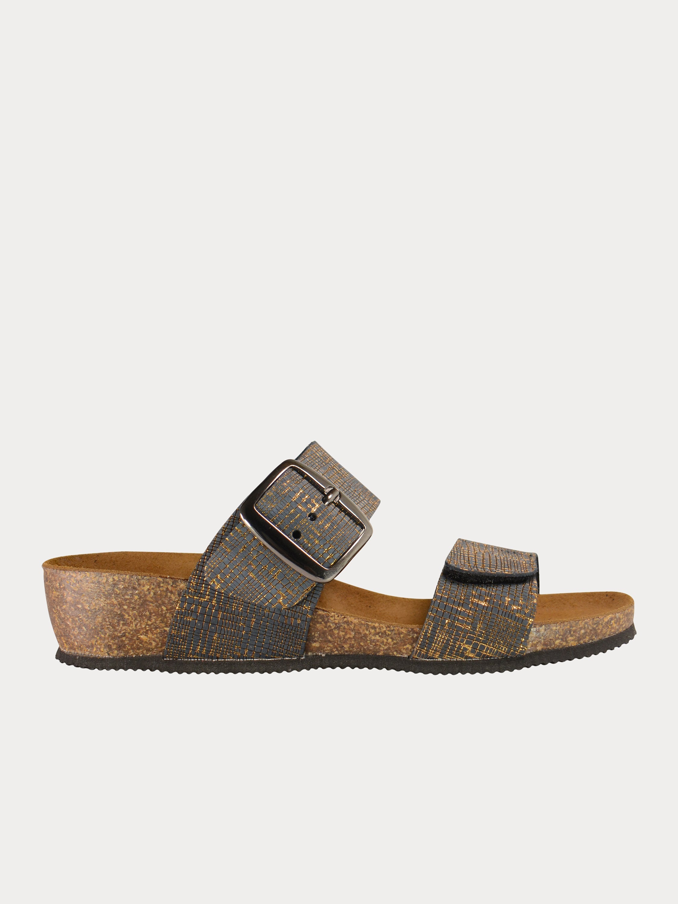 Biochic Women Slider Sandals in Beige Suede #color_Black