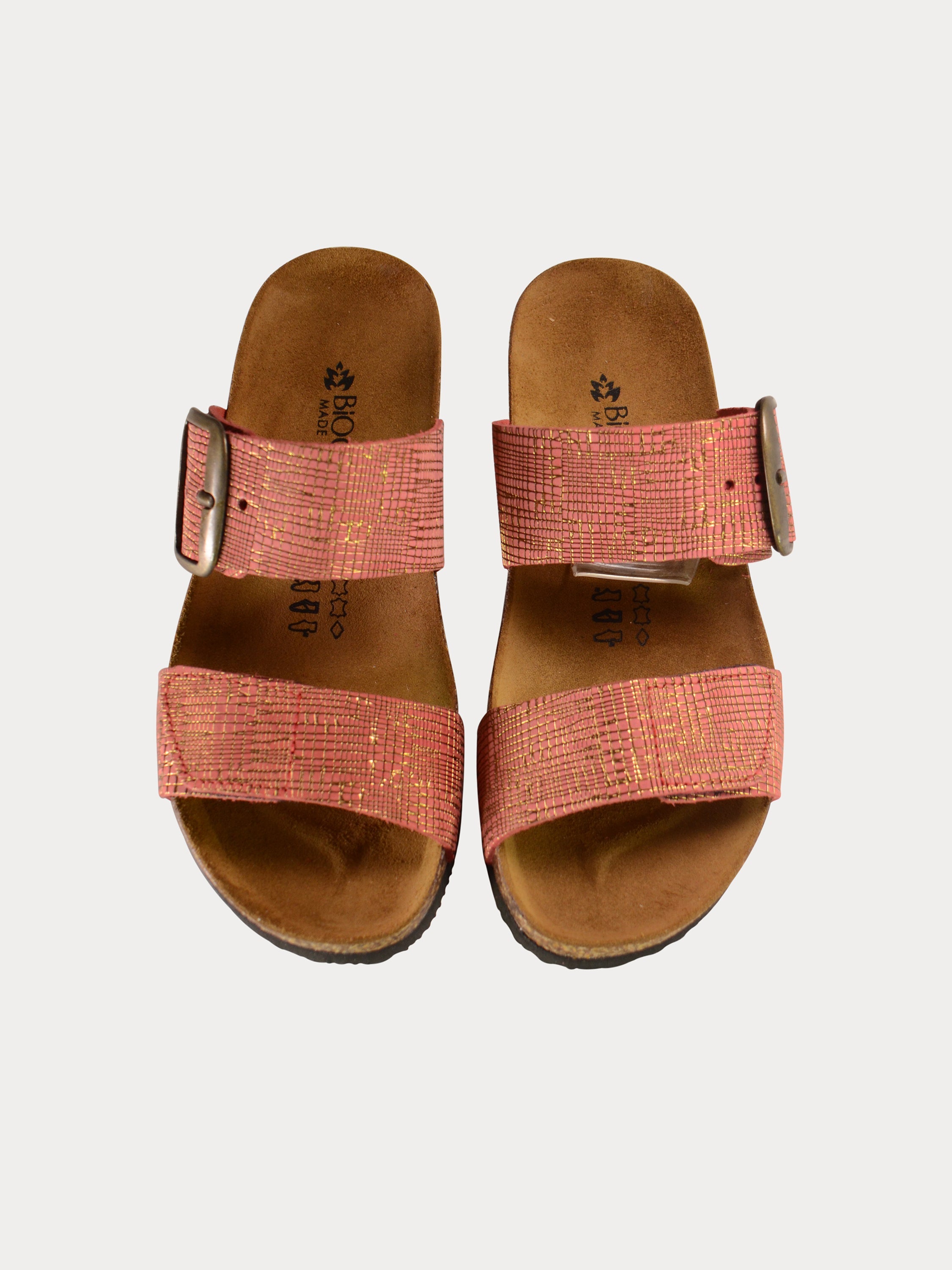 Biochic Women Slider Sandals in Beige Suede #color_Red