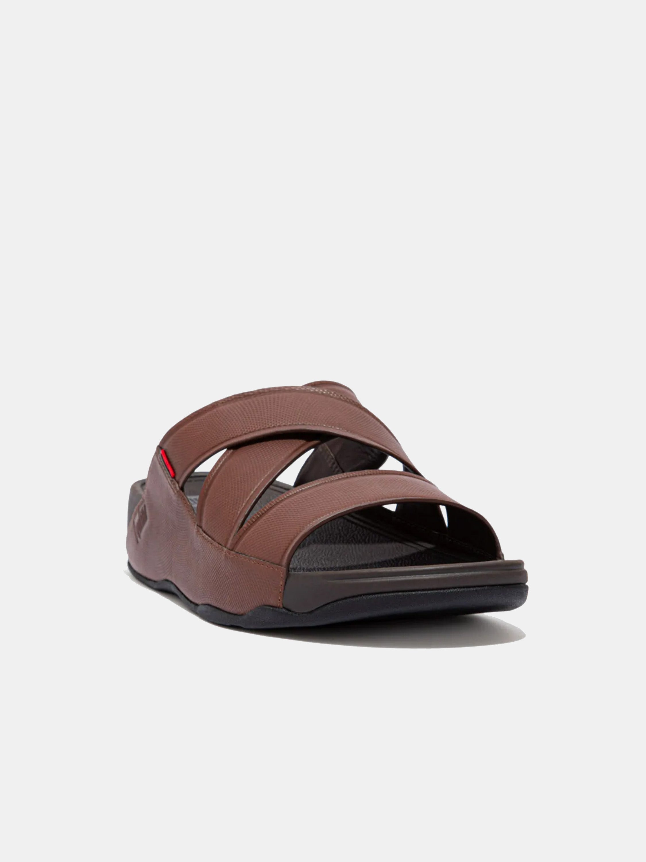 Fitflop Men's Chi Embossed Leather Sandals #color_Brown