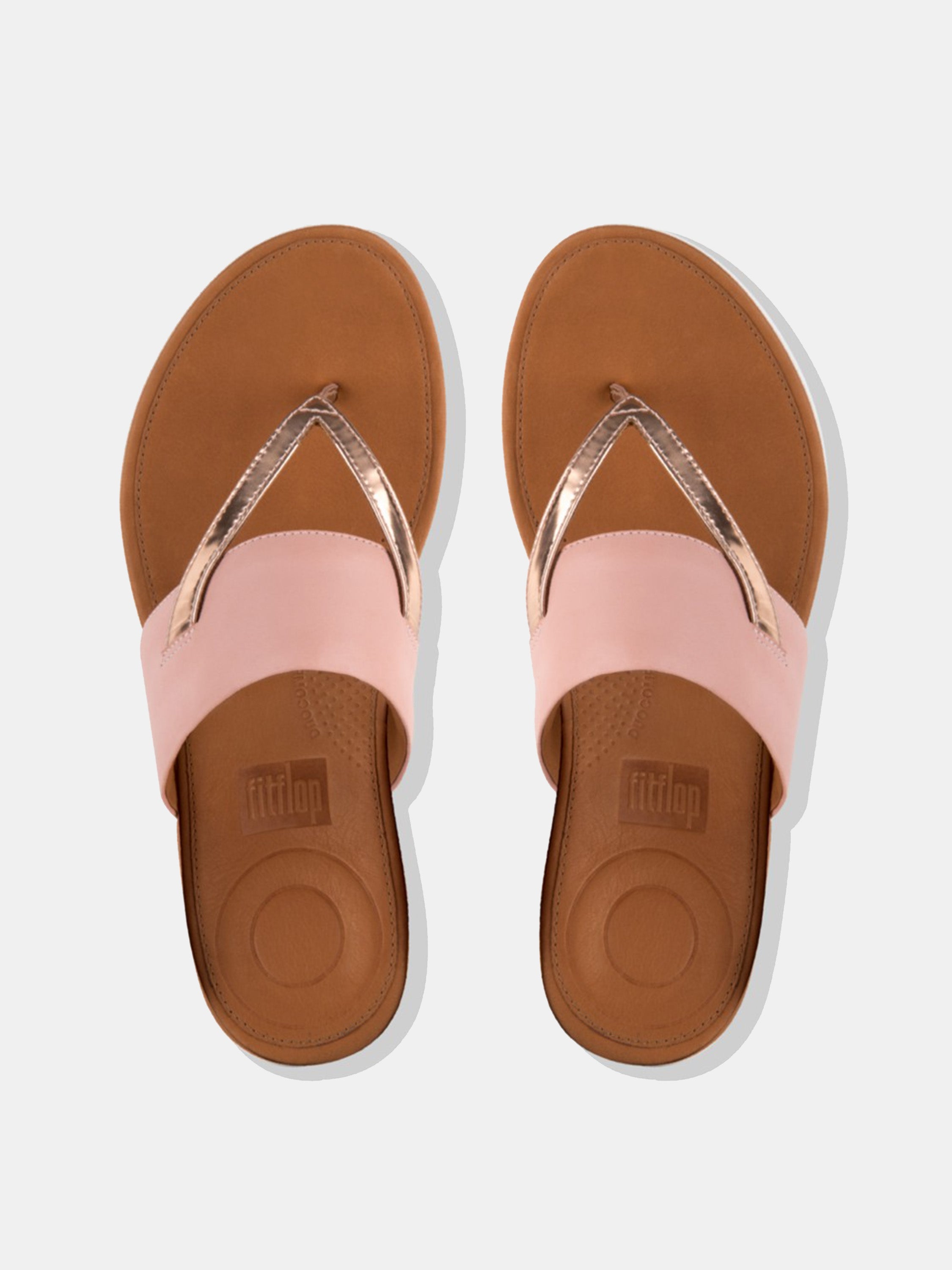Fitflop Women's Delta Toe Post Leather Sandals #color_Pink