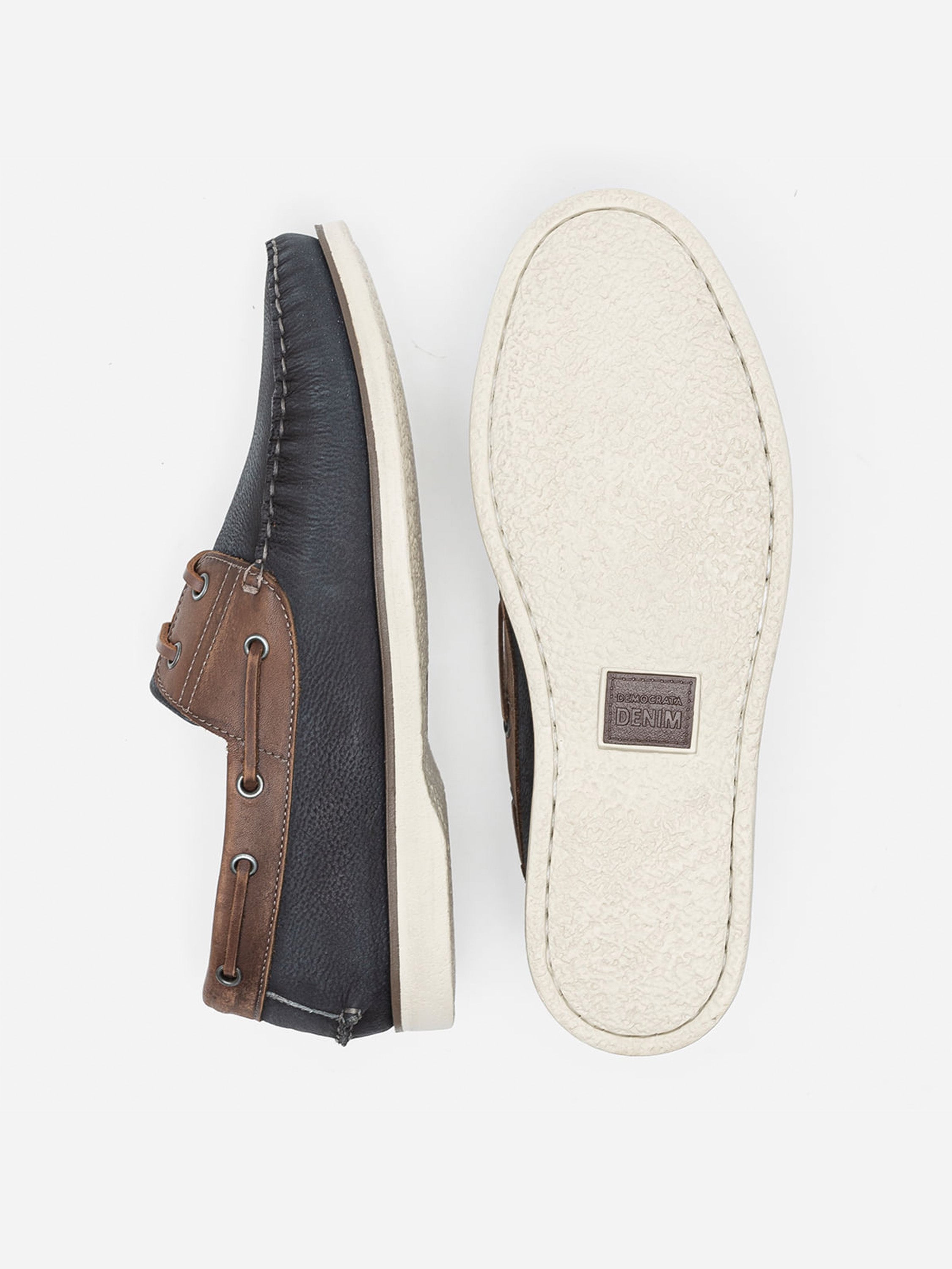Democrata Men's Denim Deck Moccasin #color_Navy