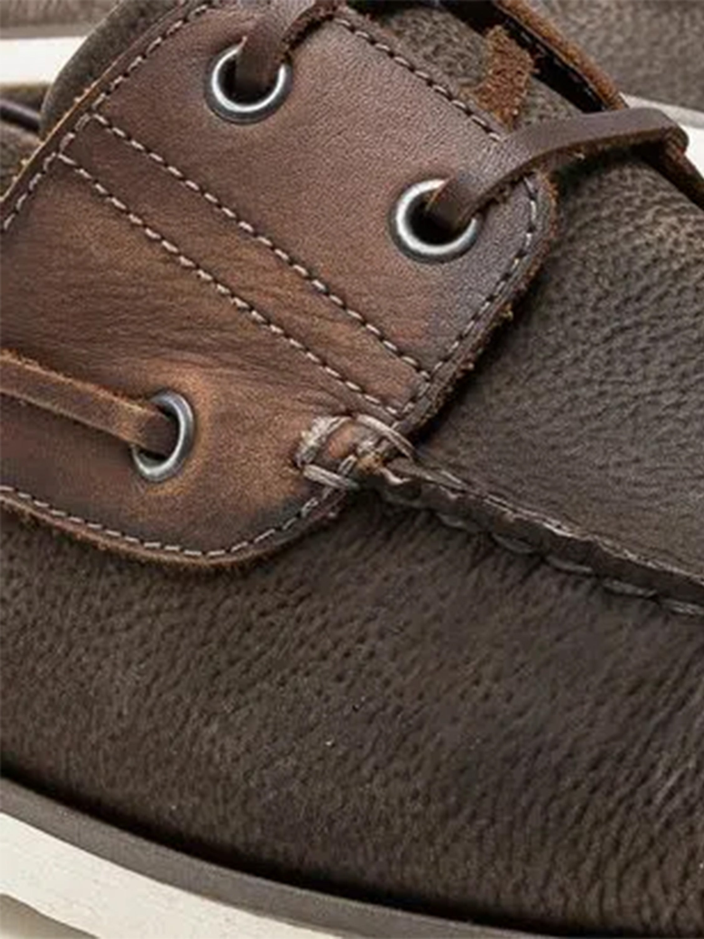 Democrata Men's Denim Deck Moccasin #color_Brown