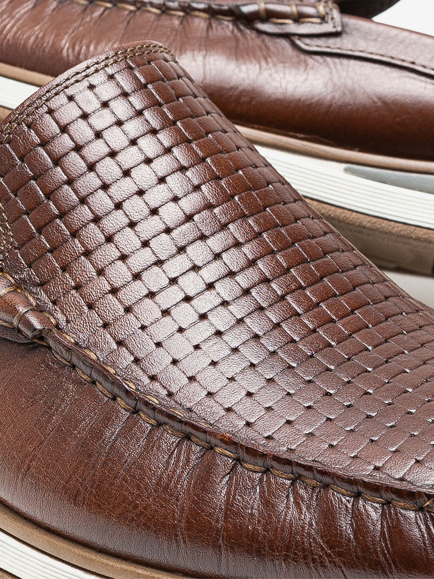 Democrata Men's Denim Flow Mules #color_Brown