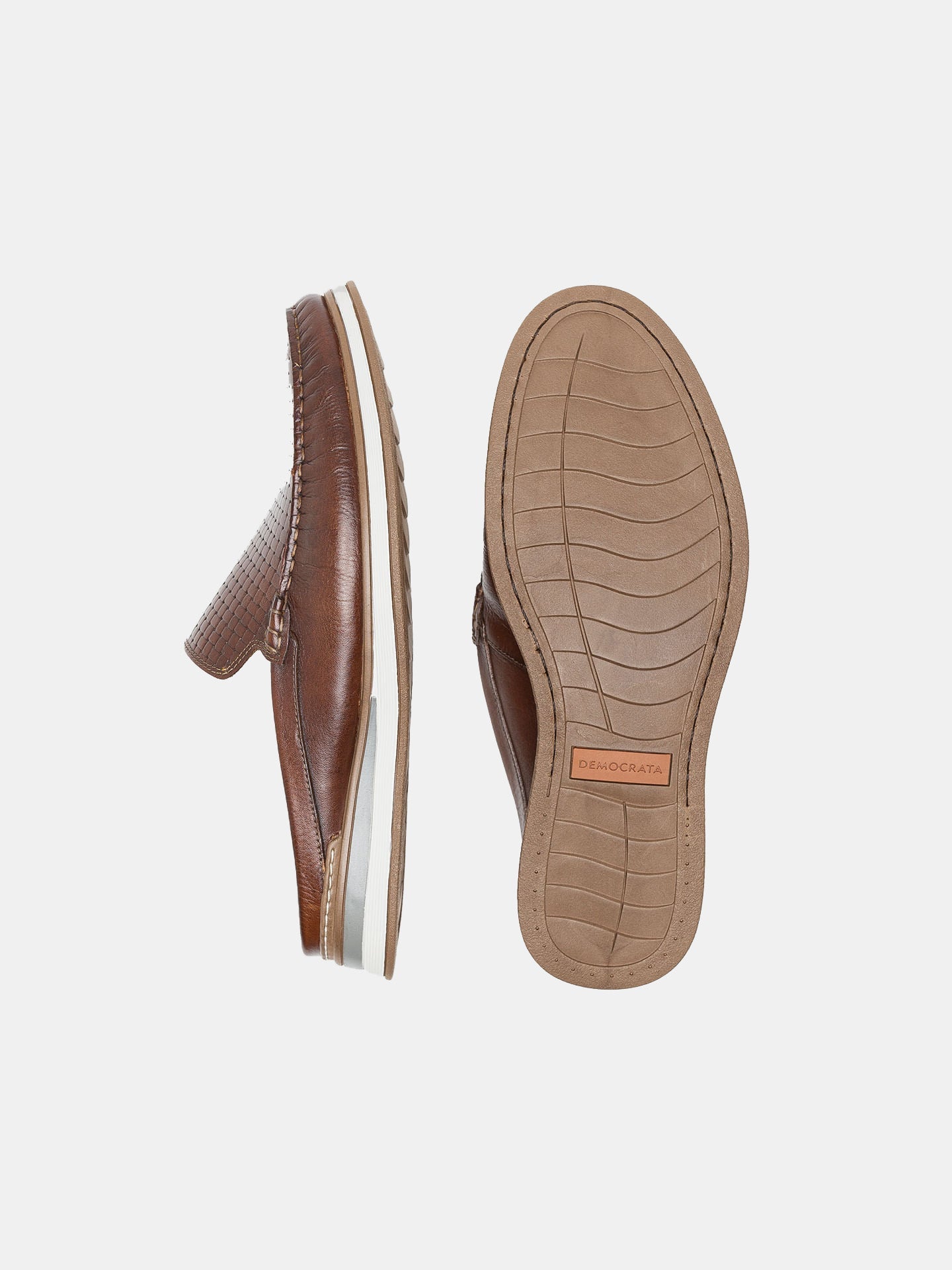 Democrata Men's Denim Flow Mules #color_Brown