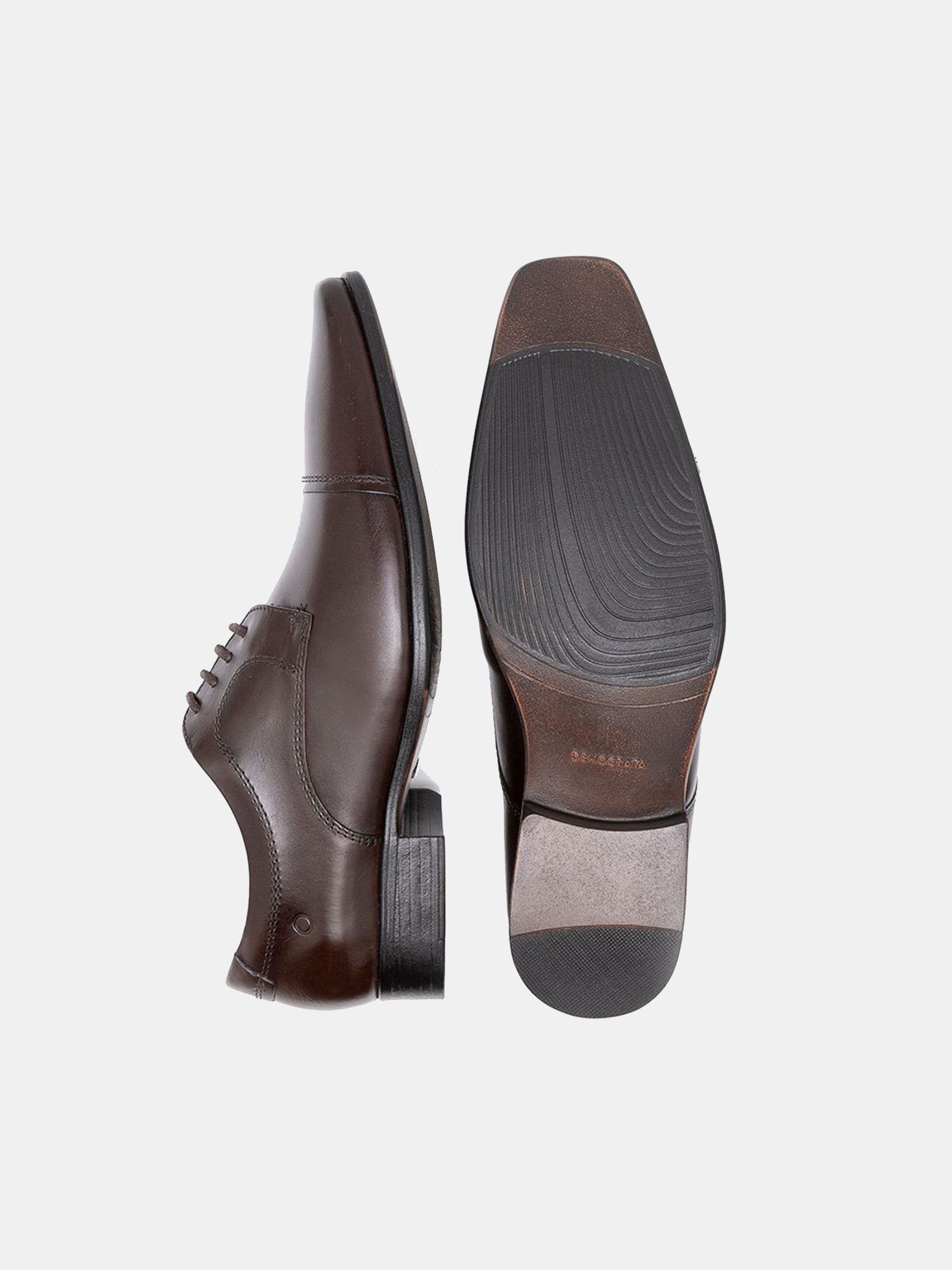 Democrata Men's Metropolitan Aspen Mahogany Leather Shoes #color_Brown