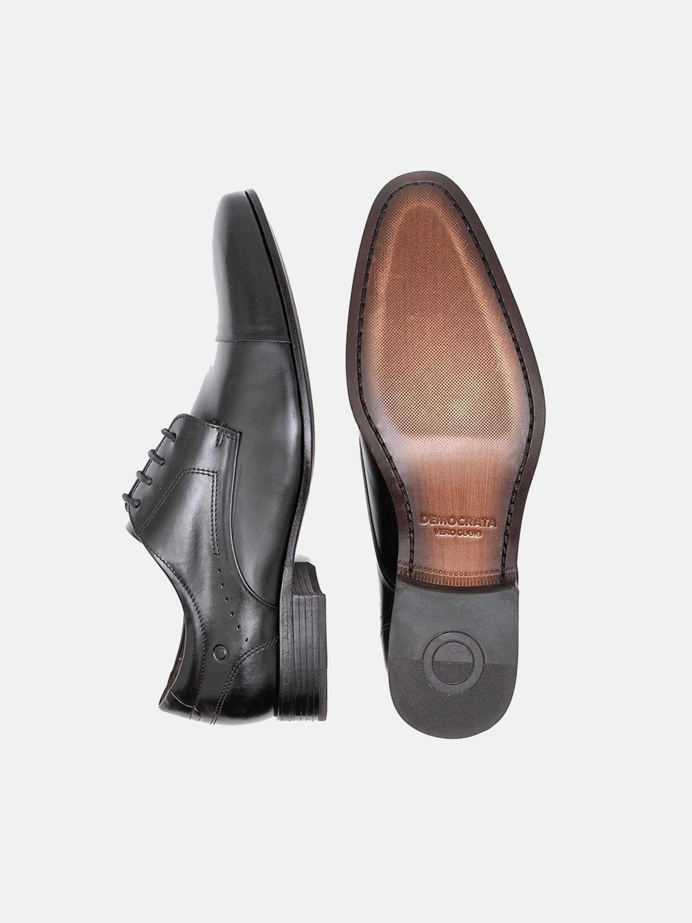 Democrata Men's Metropolitan Caster Leather Sole Shoes #color_Black