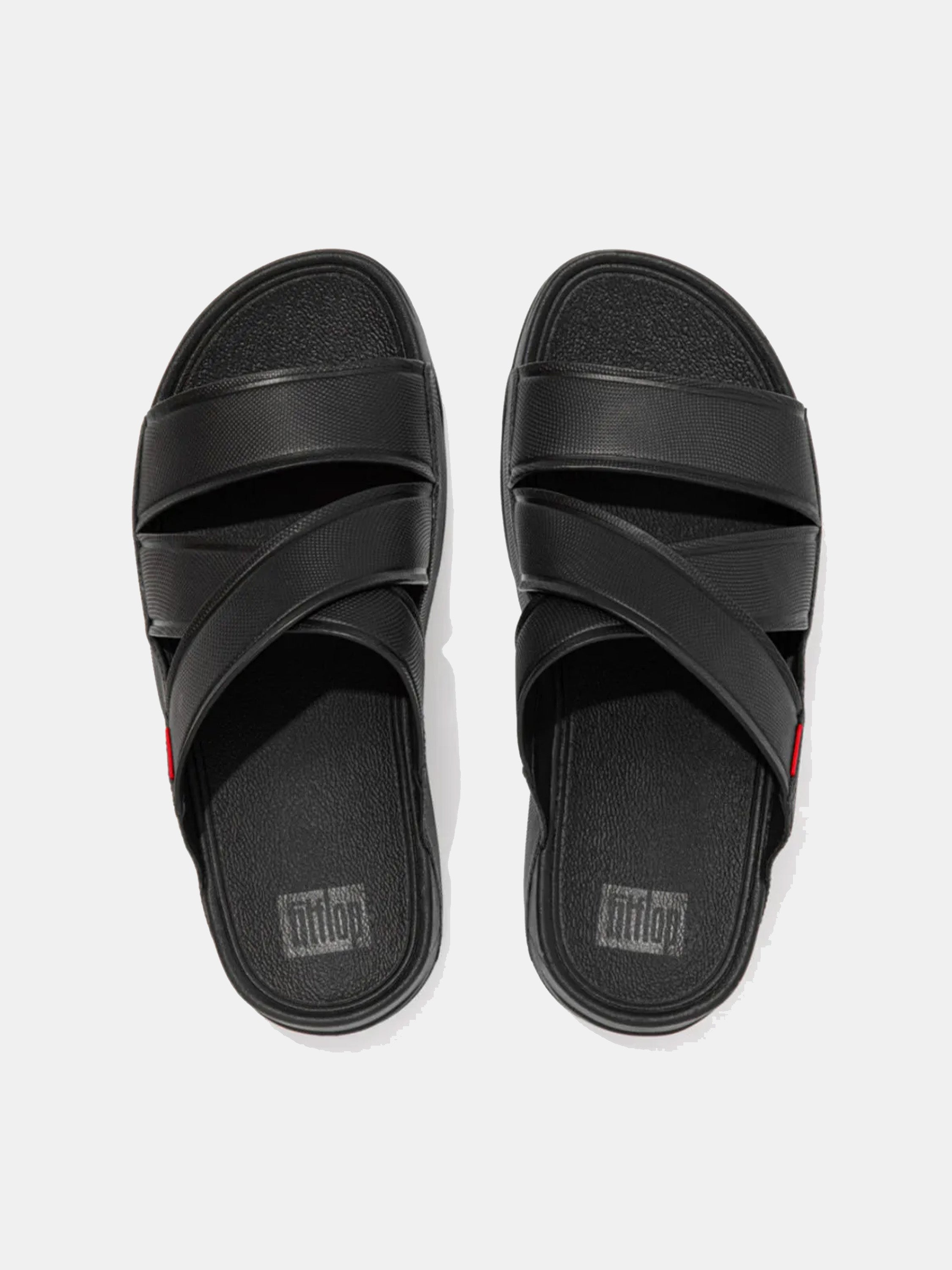 Fitflop Men's Chi Embossed Leather Sandals #color_Black